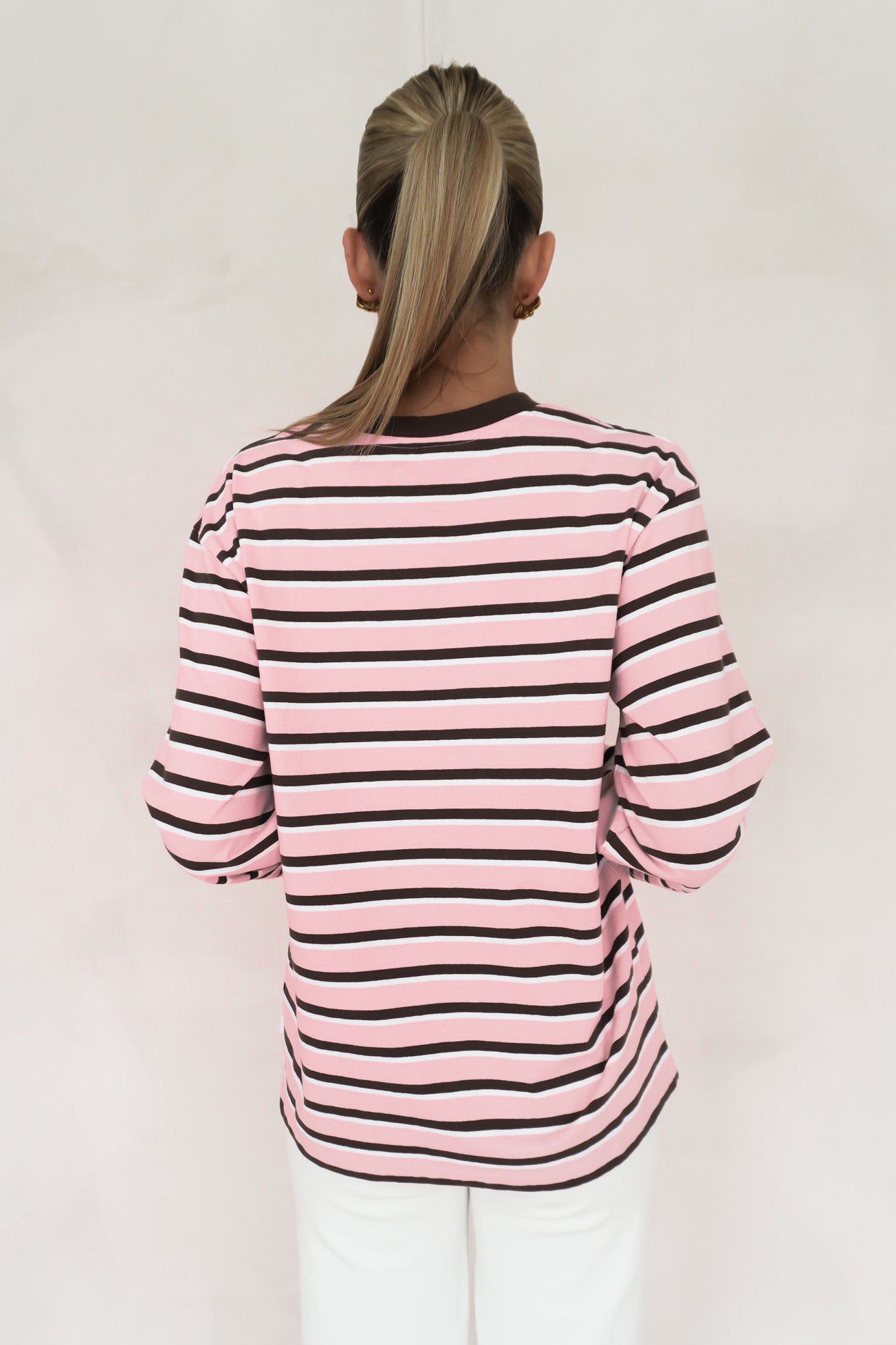 Marlowe Stripe Long Sleeve Top Pink