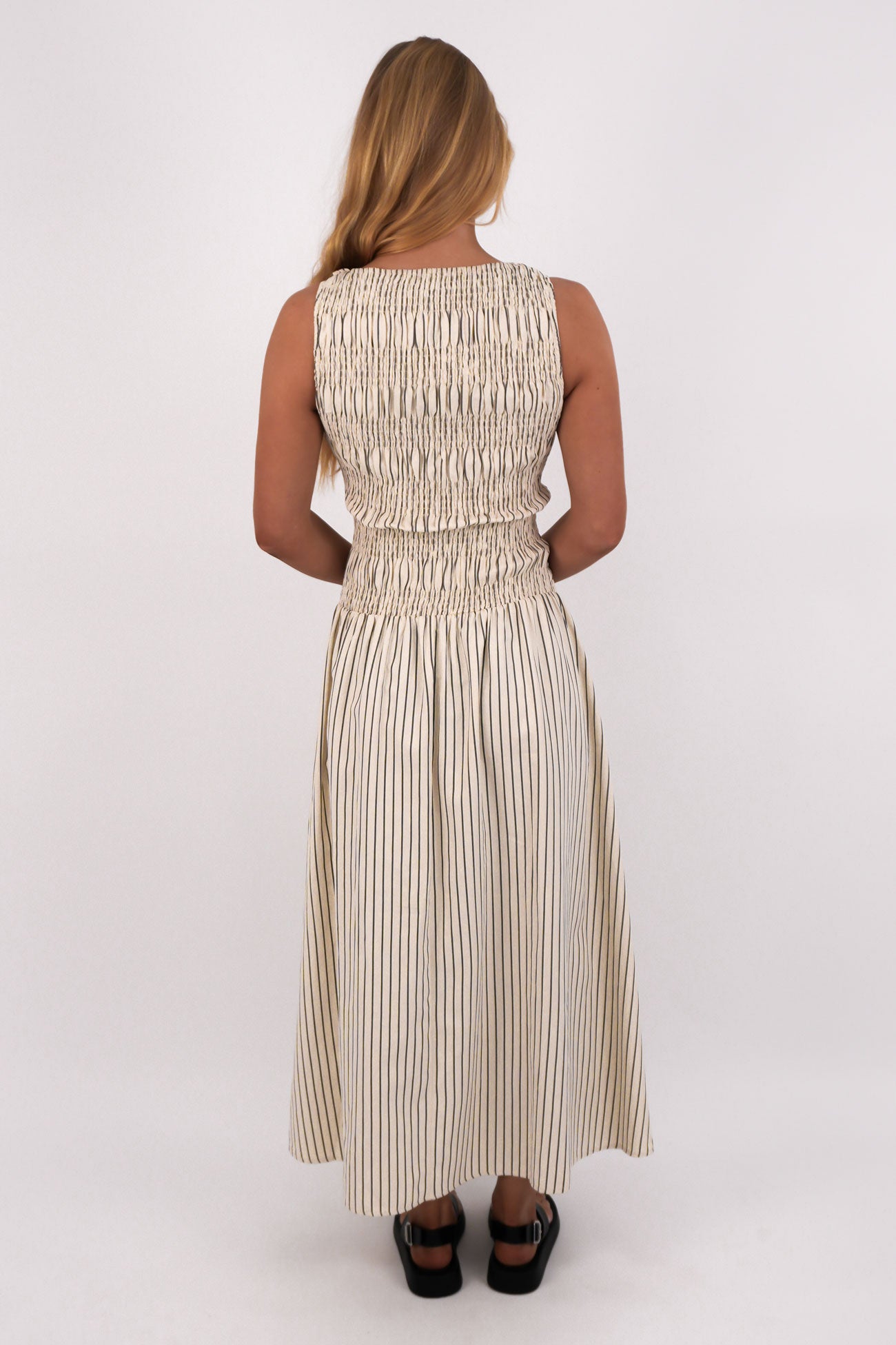 Martina Maxi Dress Beige Stripe