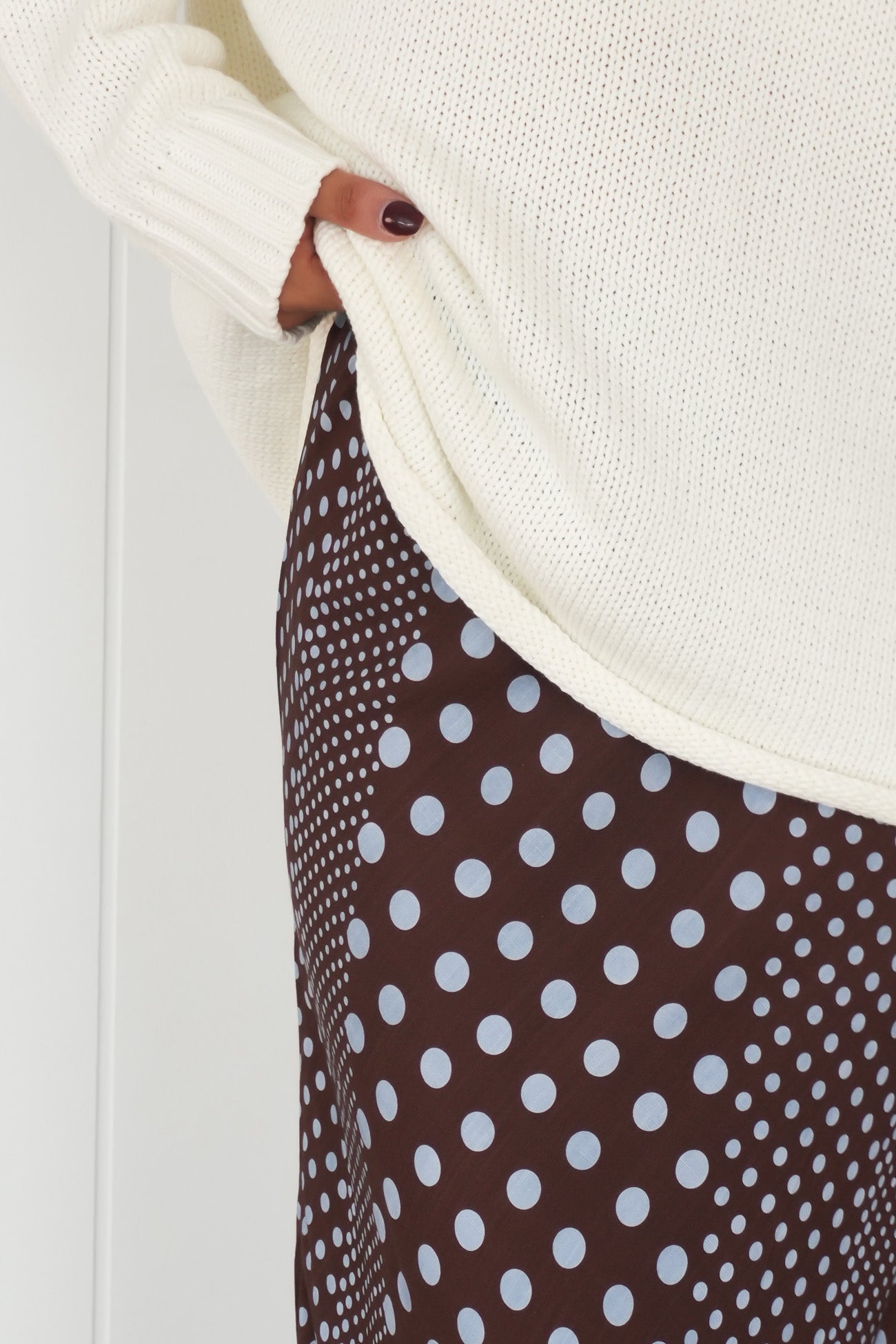 Mattea Maxi Skirt Cocoa Polka Dot