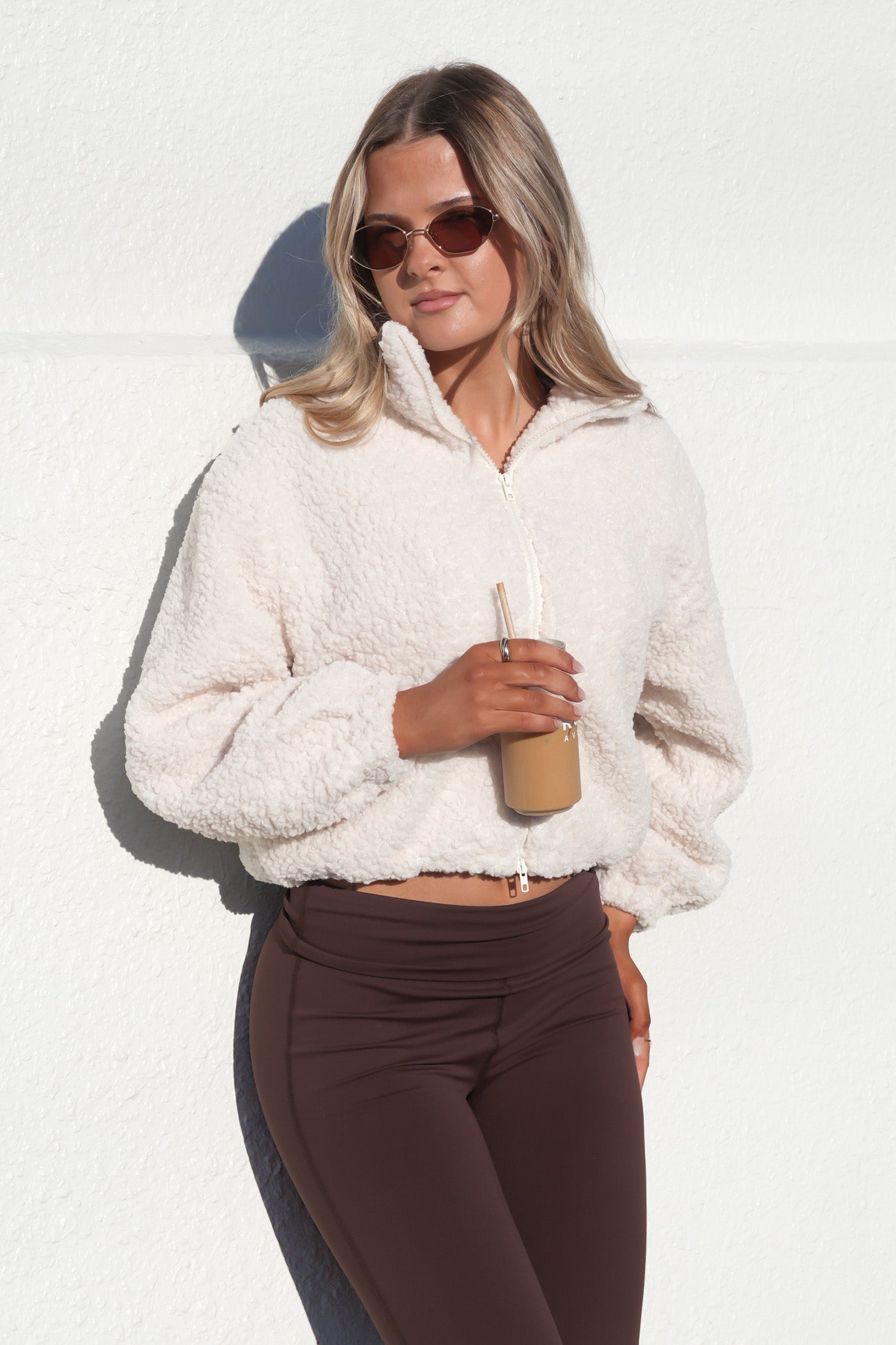 Mattie Sherpa Bomber White