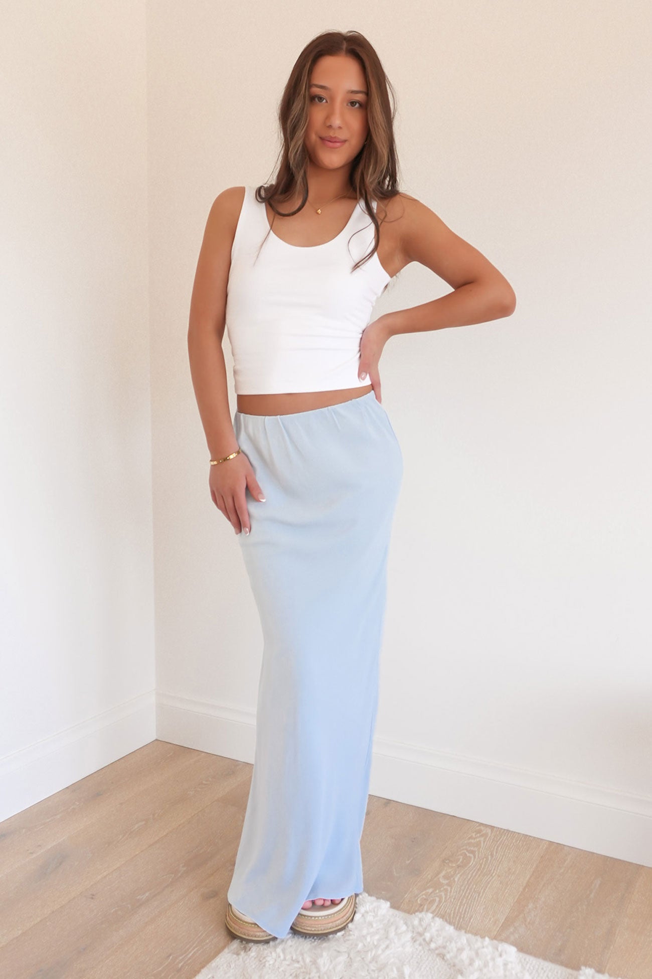 Maybelle Slip Skirt Sky Blue