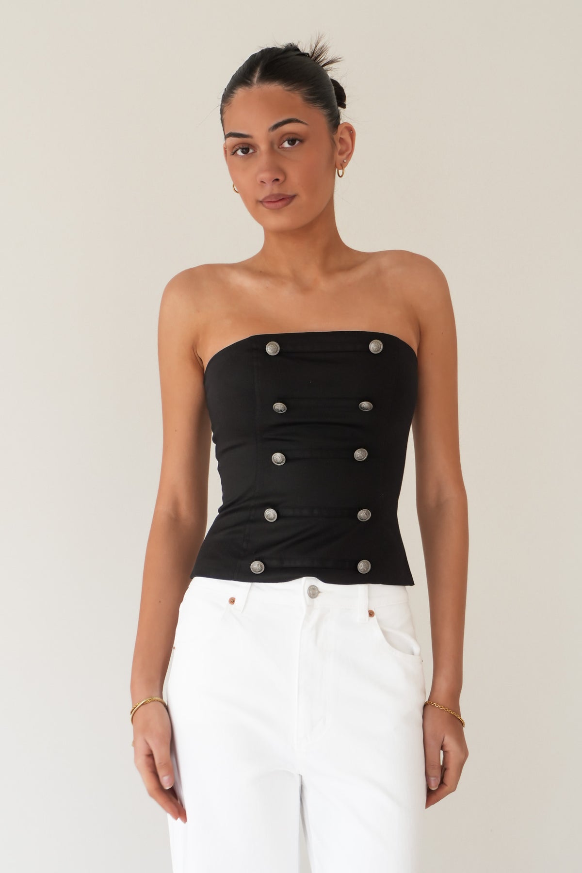 Meaghan Strapless Top Black