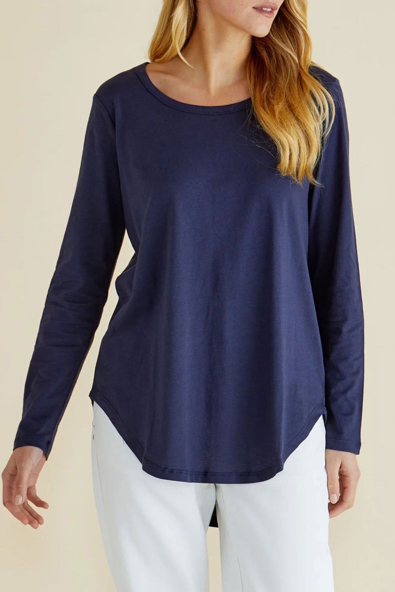 Megan Long Sleeve Top Navy