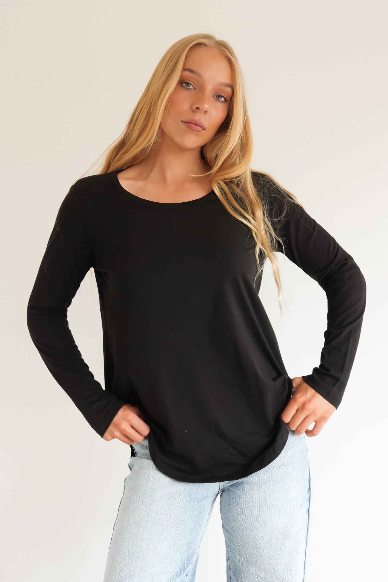 Megan Long Sleeve Top Black