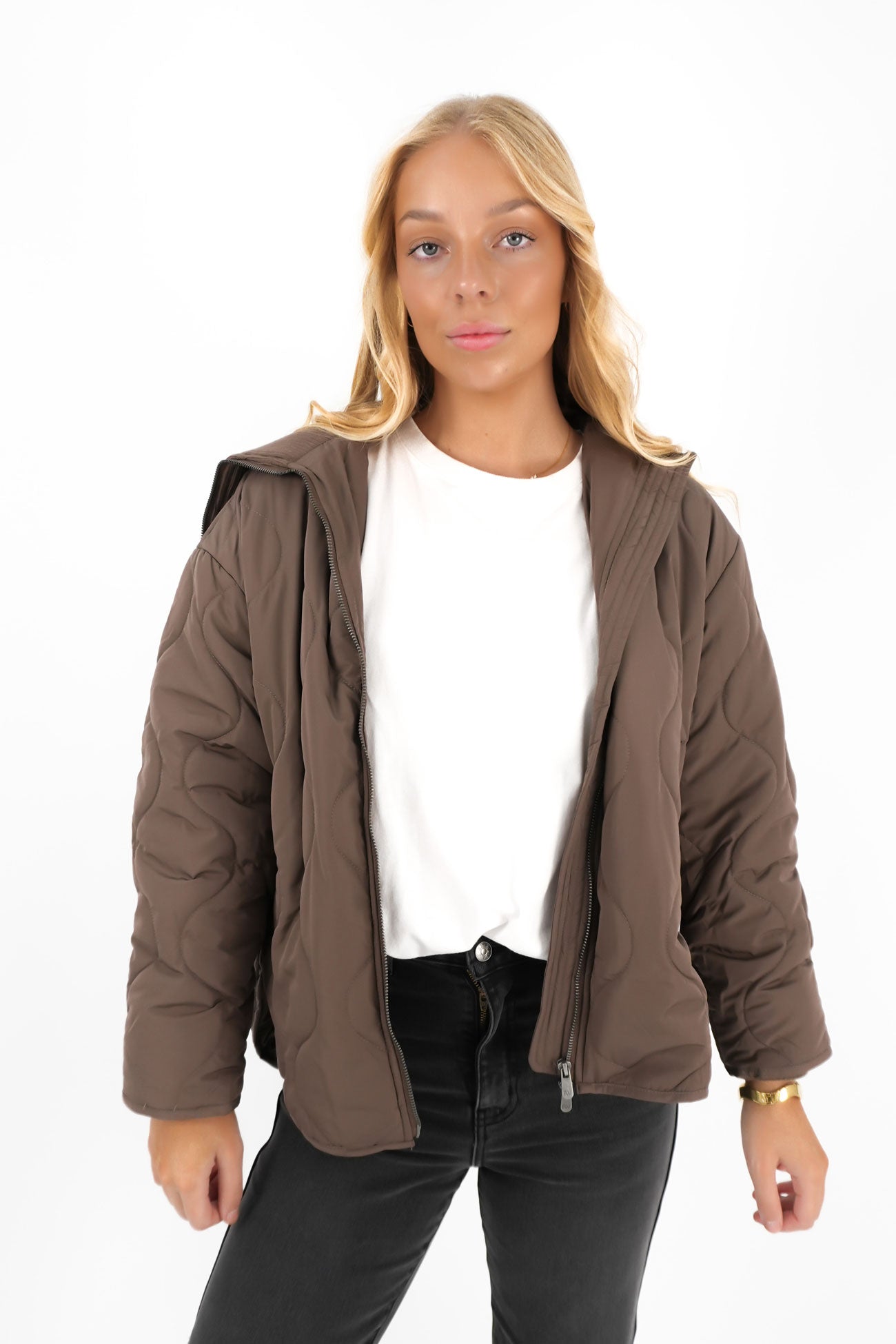 Mellow Quilted Jacket Chocolate
