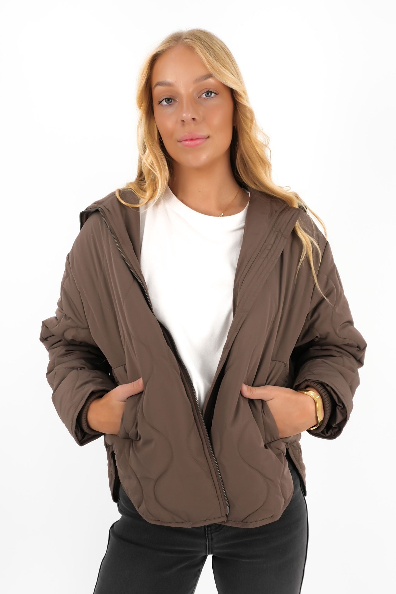 Mellow Quilted Jacket Chocolate