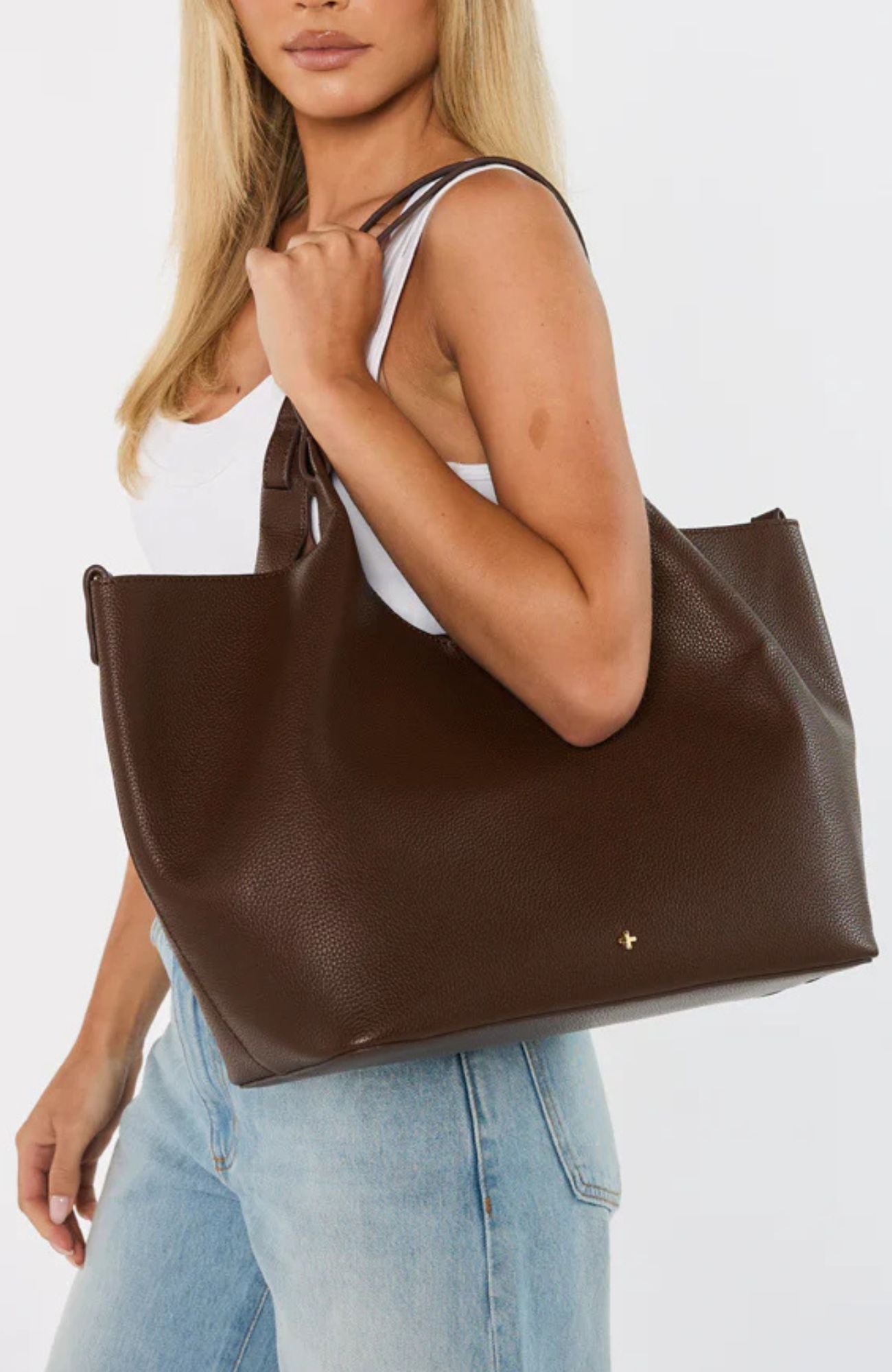 Mercy Bag Chocolate Pebble Gold