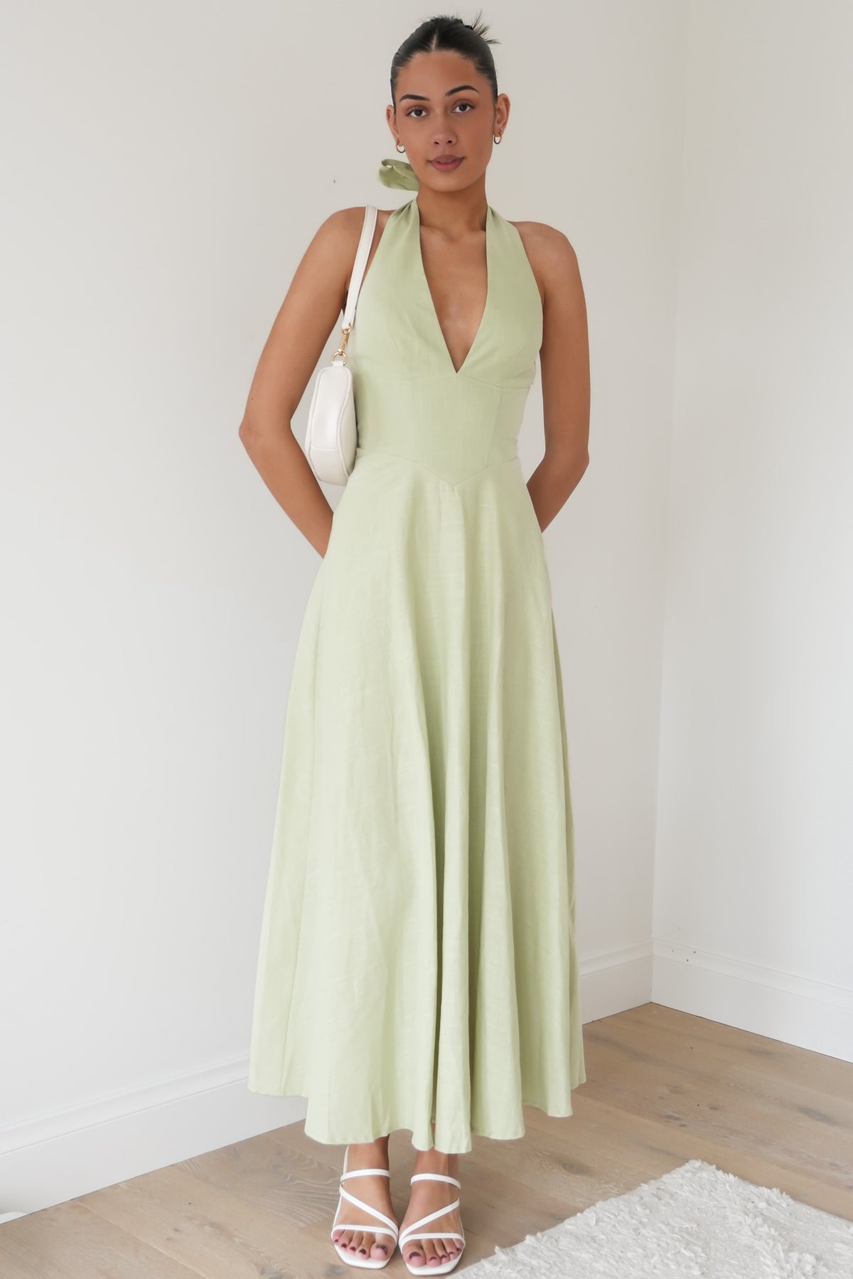 Merritt Halter Maxi Dress Sage