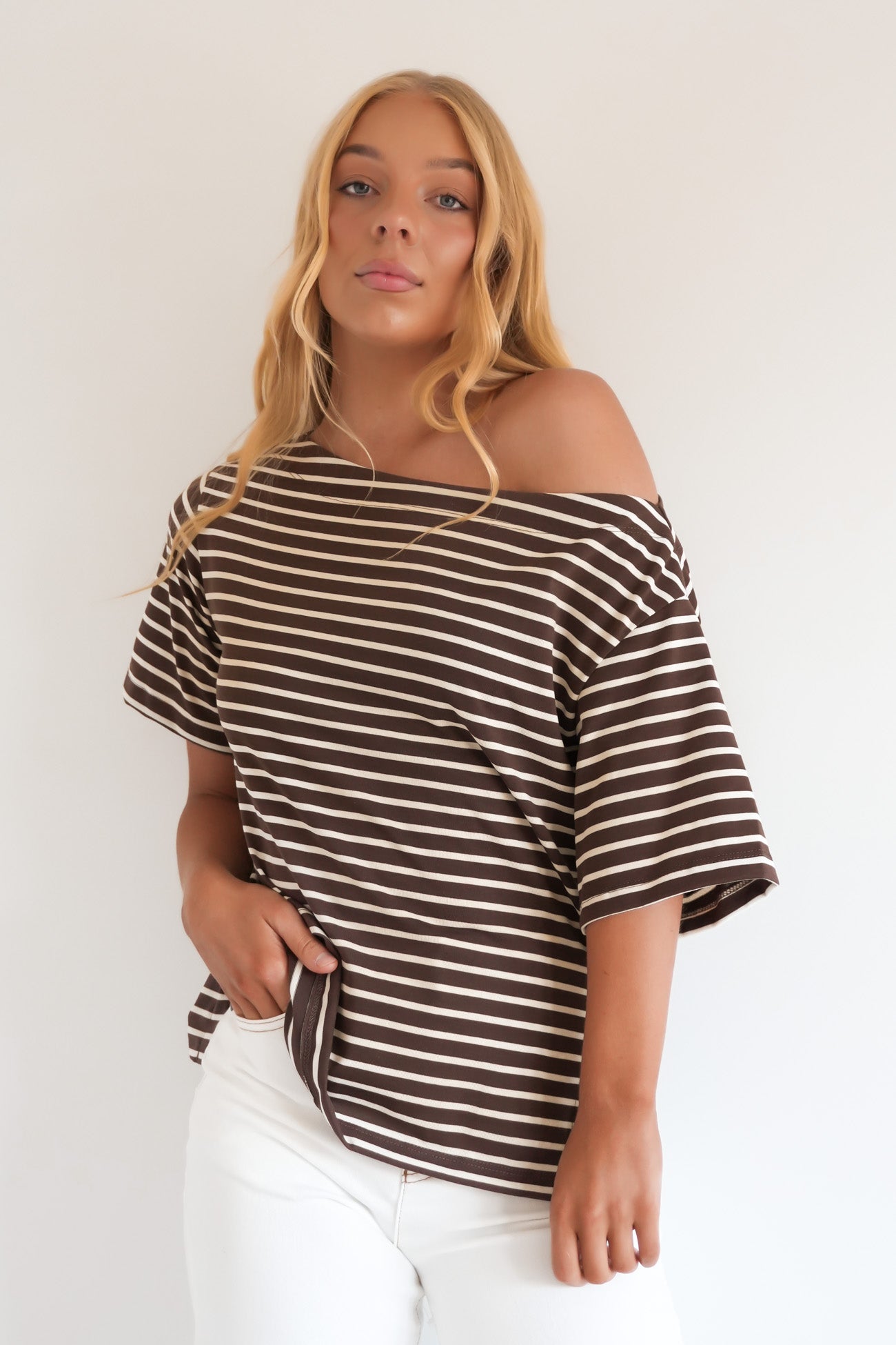 Michey Tee Brown Stripe