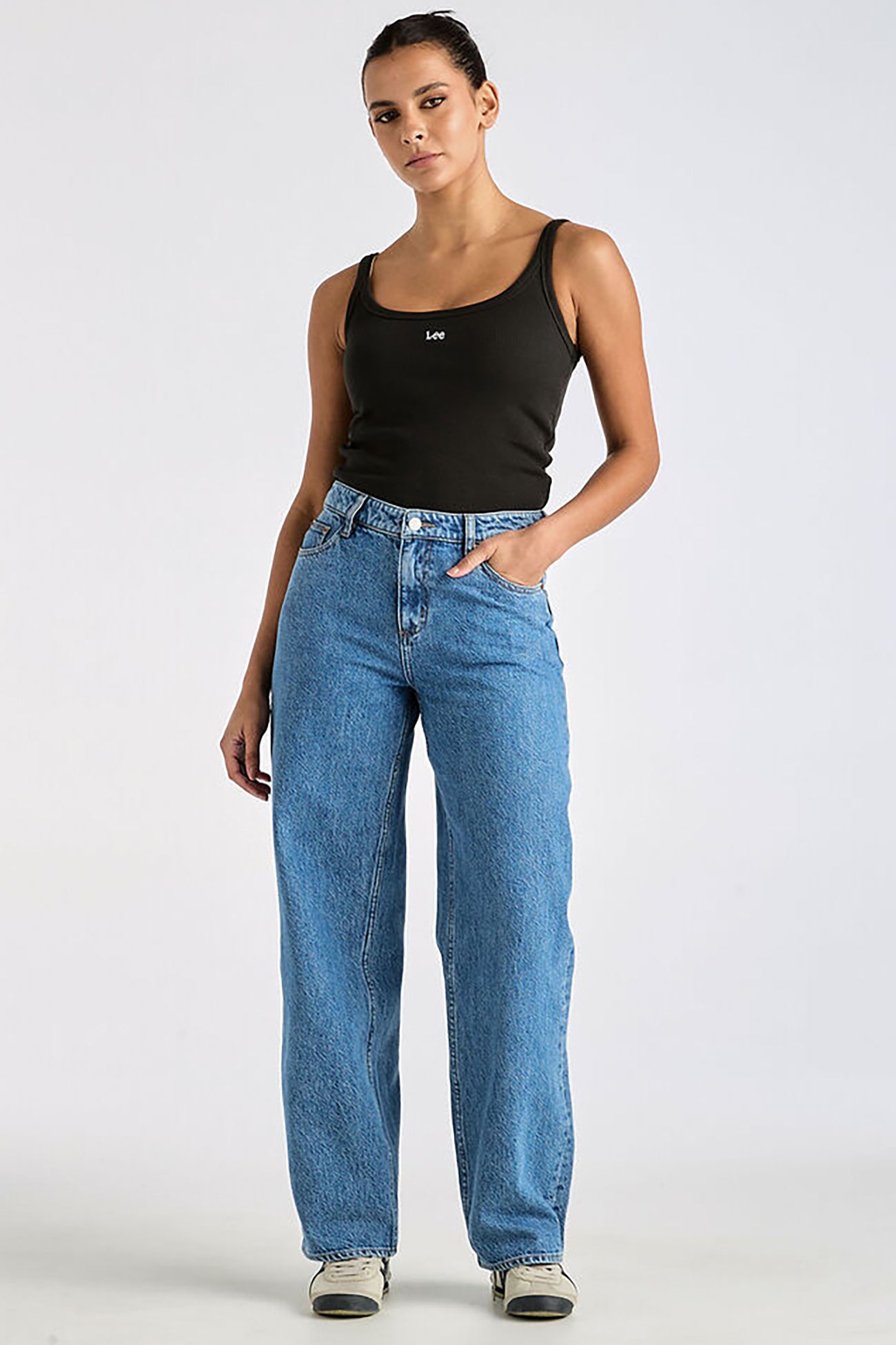Mid Baggy Jean Bold Blue Petite