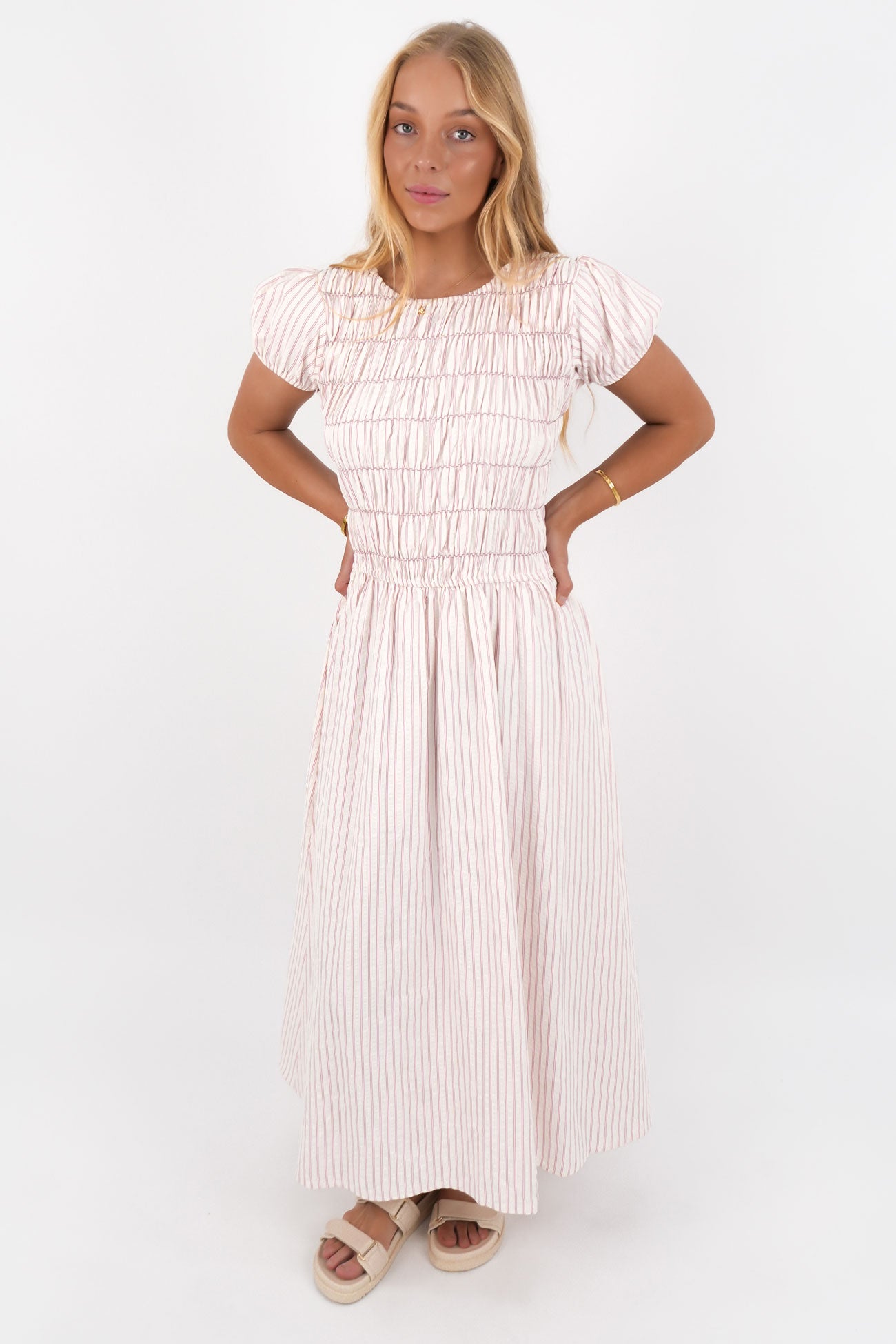 Milah Maxi Dress Pink Stripe