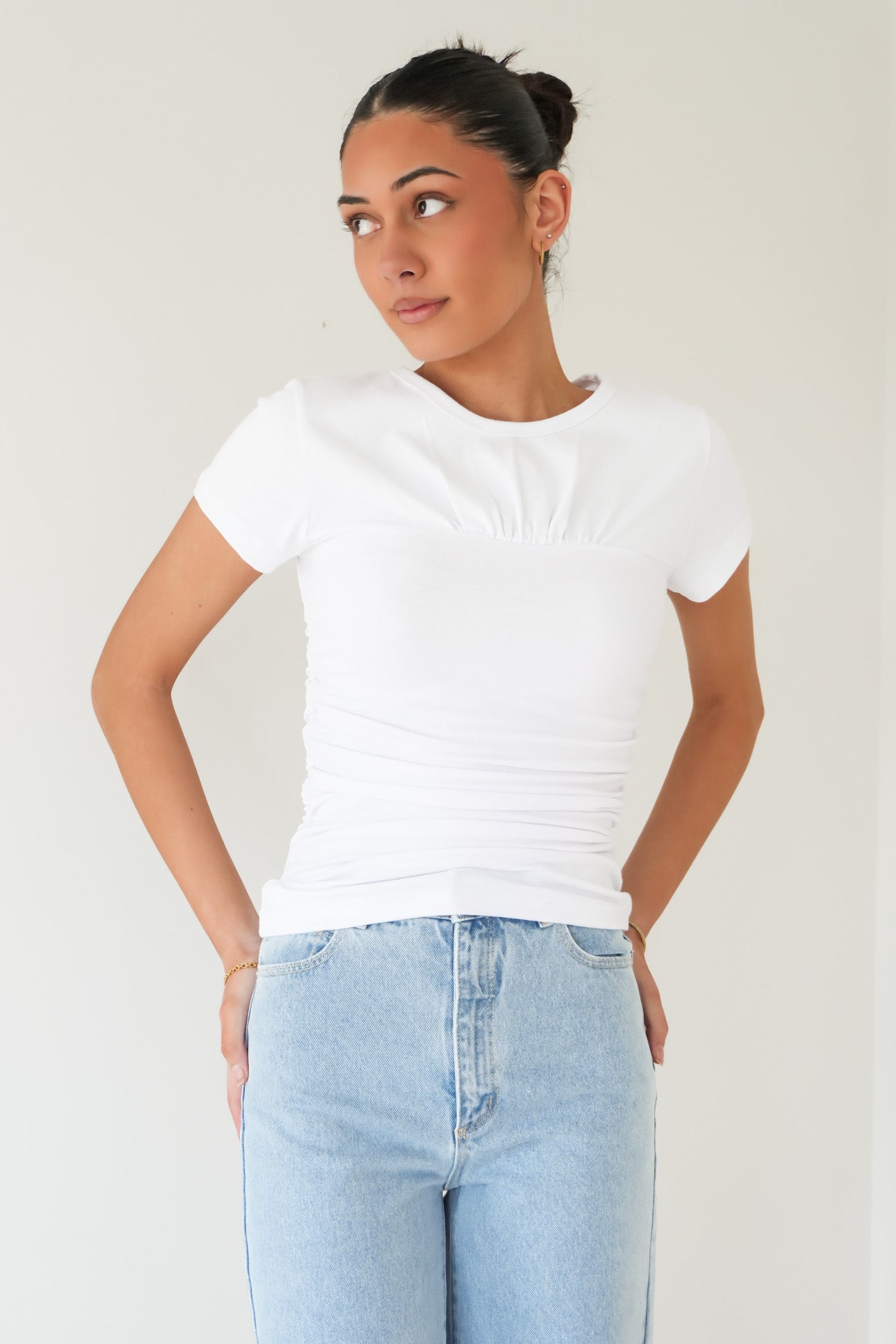 Mimi Ruched Top White