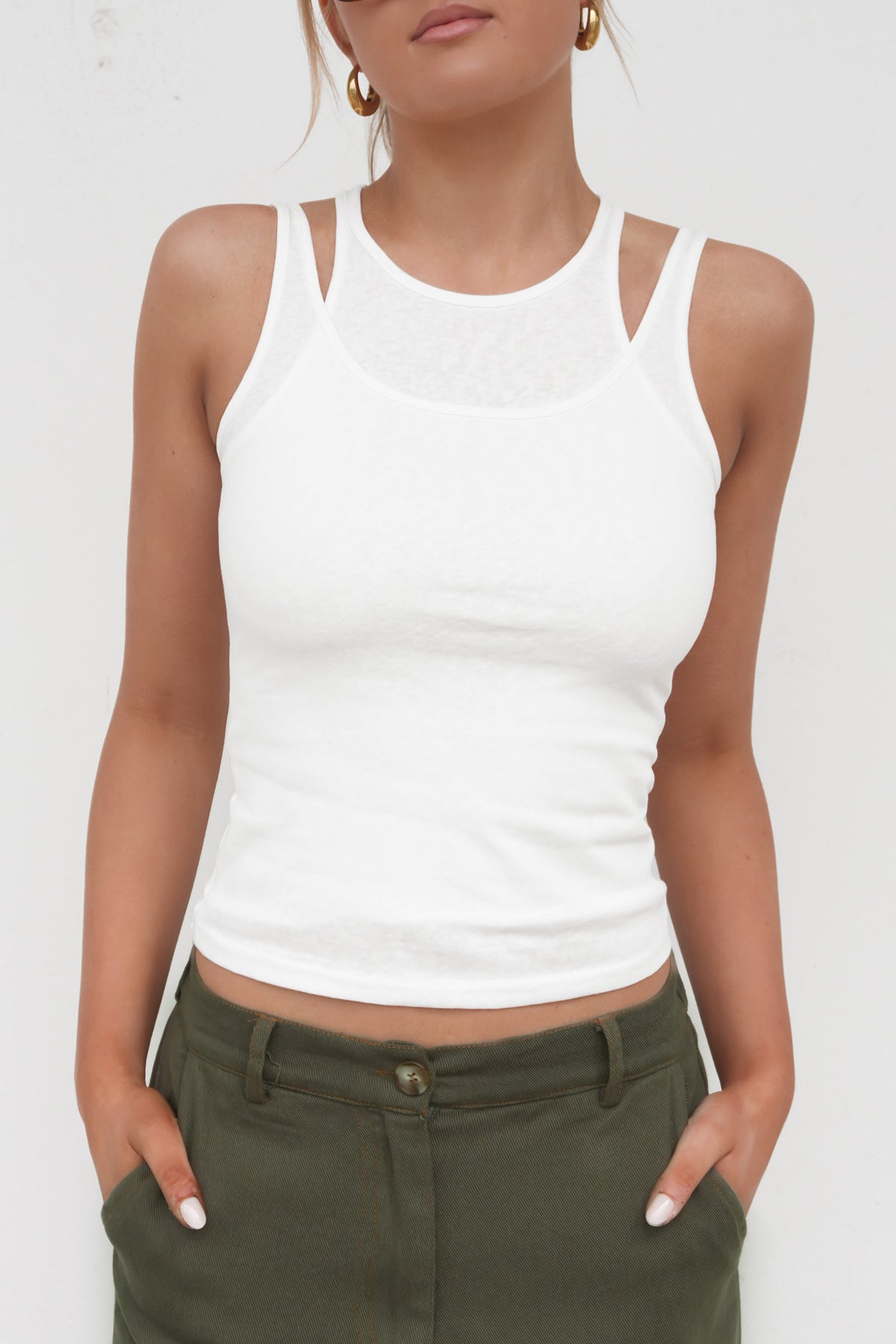 Mitchell Double Layer Singlet White