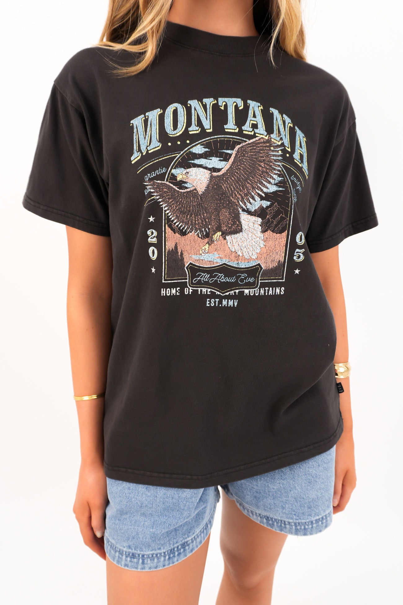 Montana Relaxed Tee Washed Black