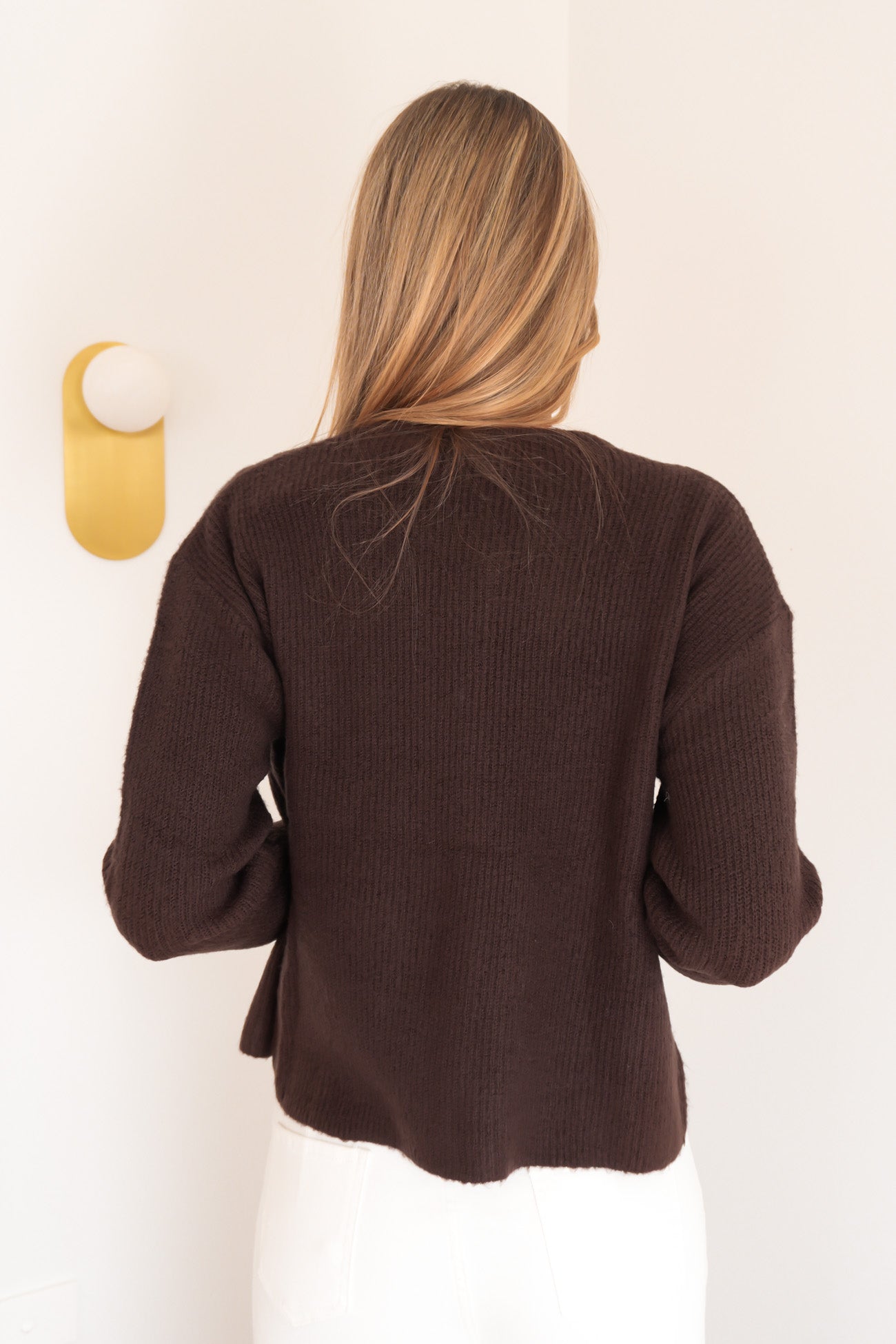 Murphy Knit Cardi Coffee Bean