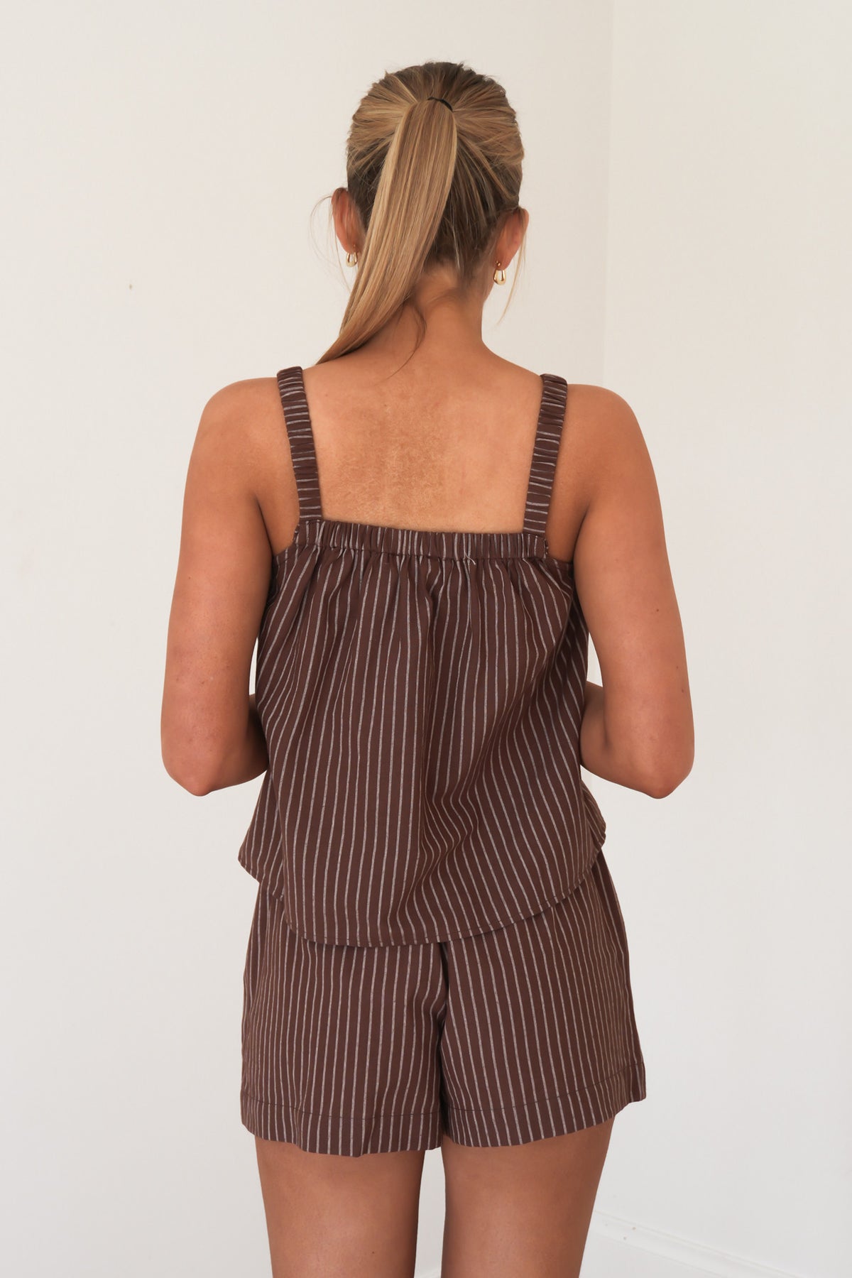 Myla Stripe Top Brown