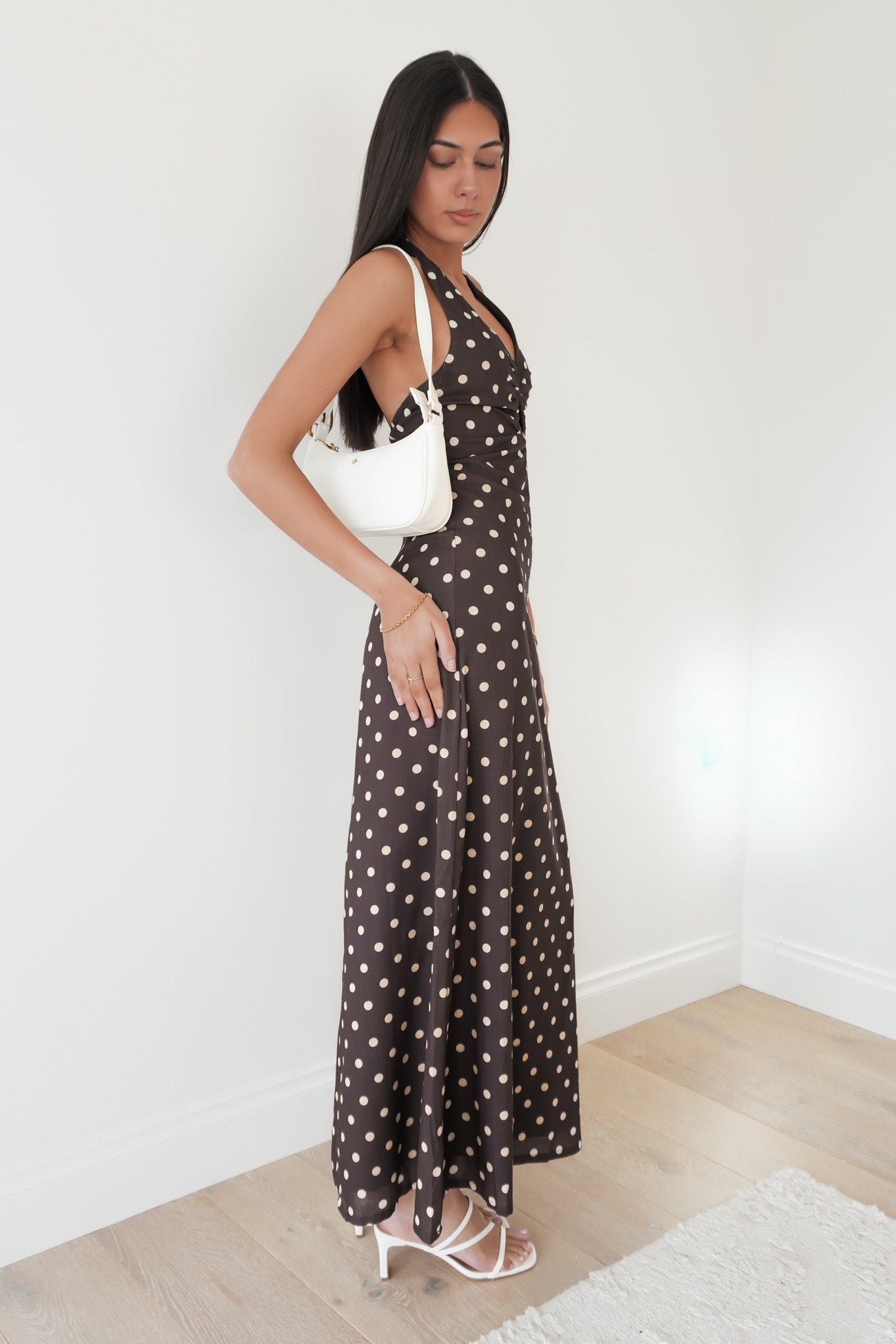 Myles Maxi Dress Chocolate Polka Dot