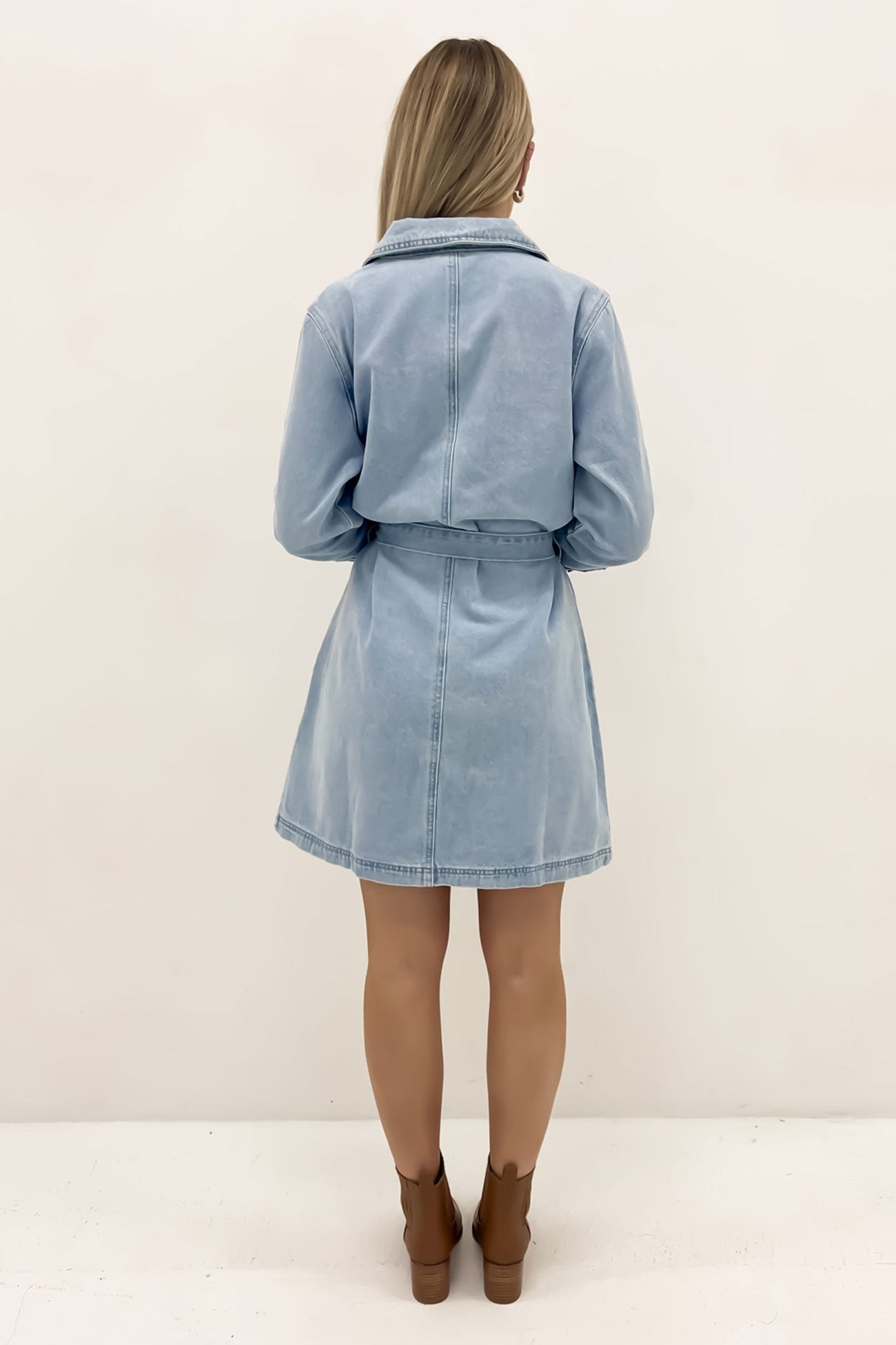 Nadia Denim Mini Dress Light Blue
