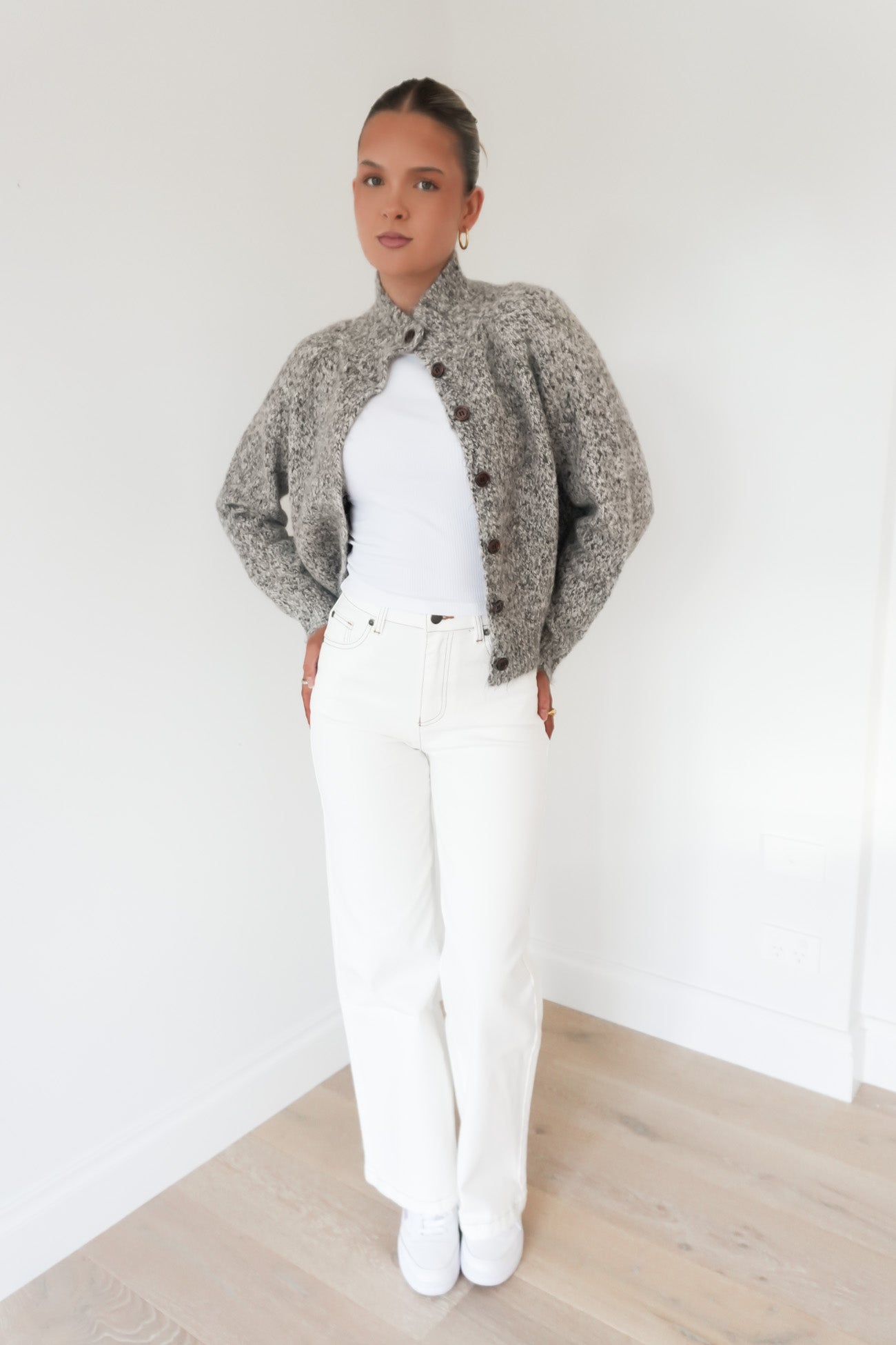 Naika Cardigan Mocha Speckle