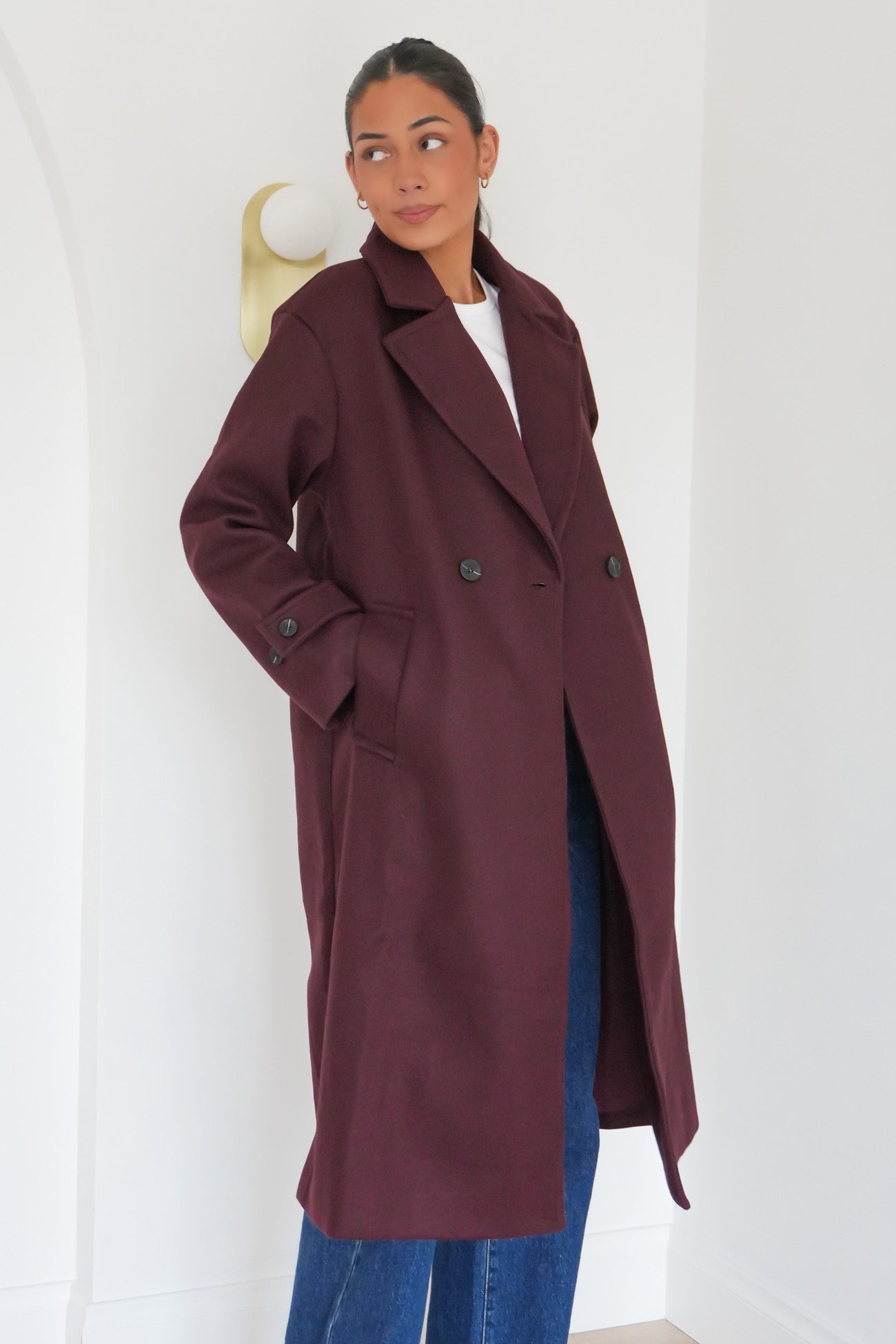 Naomi Coat Wine