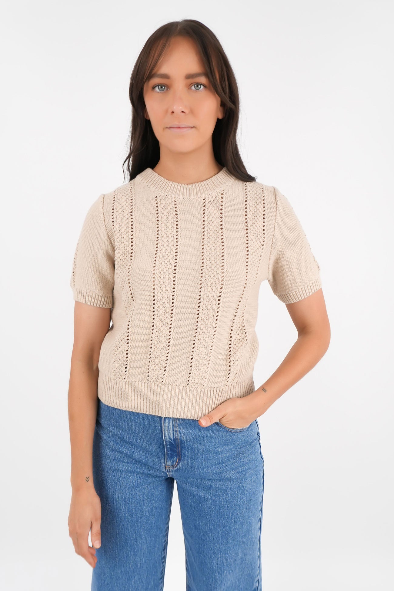 Nathan Knit Top Beige