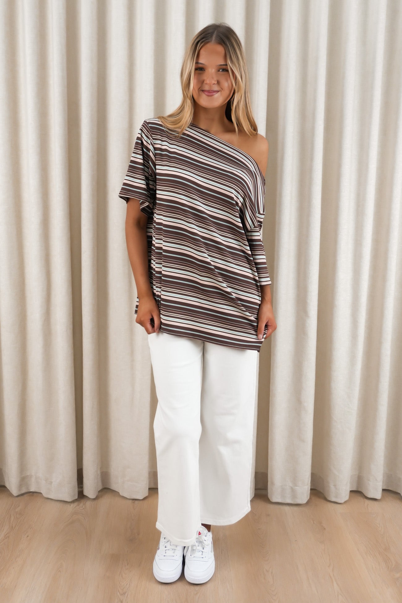 Neave Tee Pink Chocolate Stripe