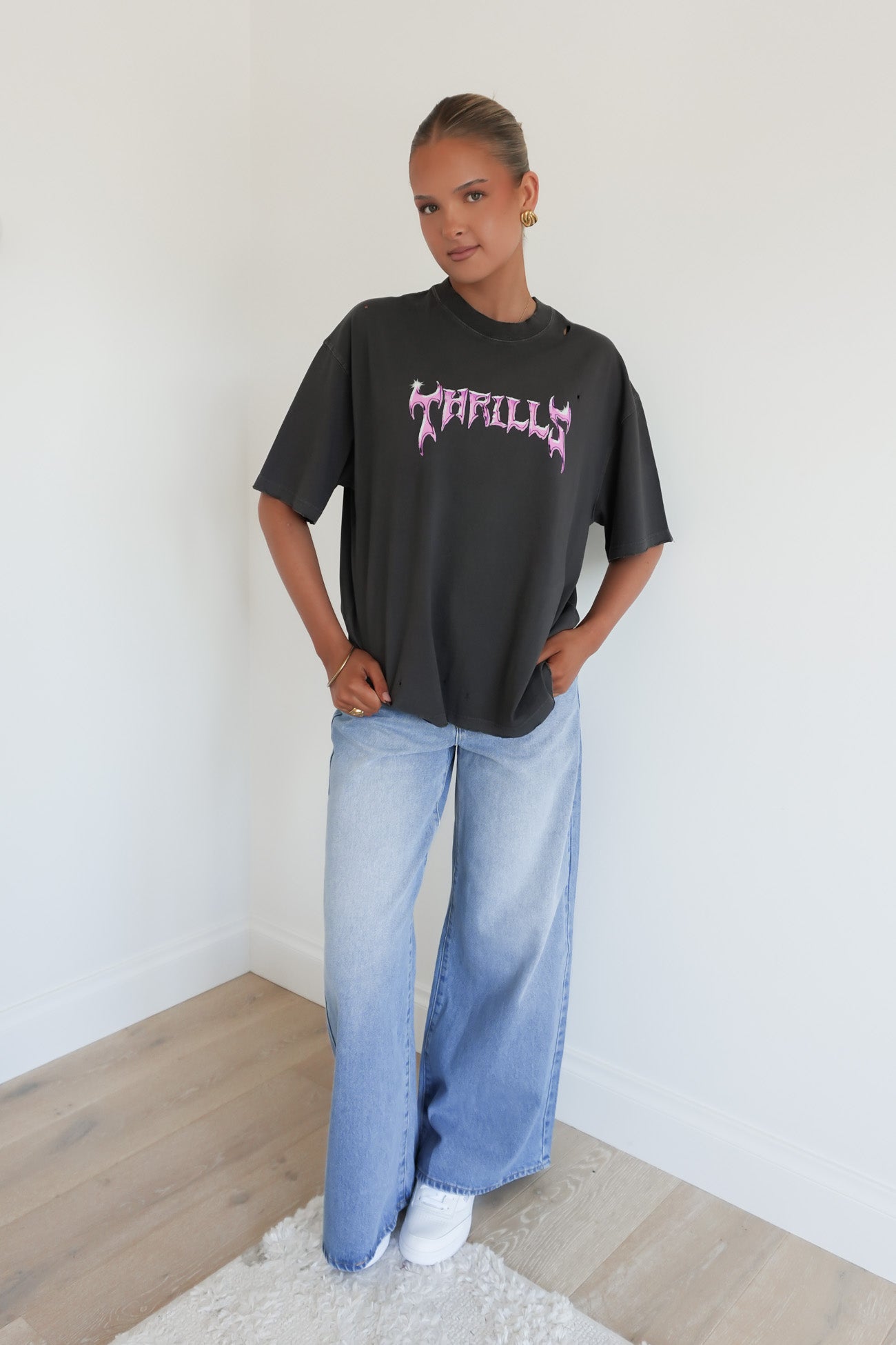 Neon Metal Oversized Tee Merch Black