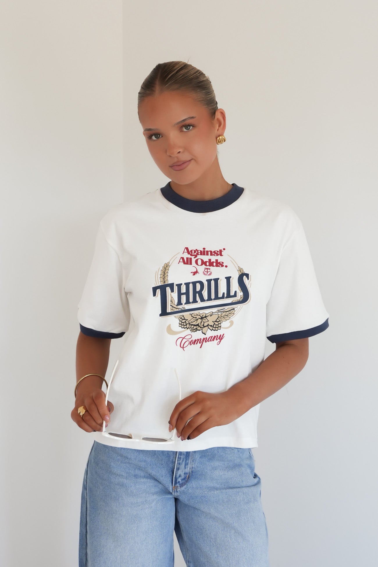 Never Better Square Tee Dirty White