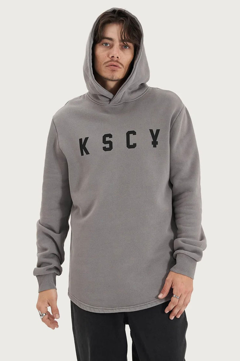 Nexus Heavy Hooded Dual Curved Sweater Pigment Frost Grey