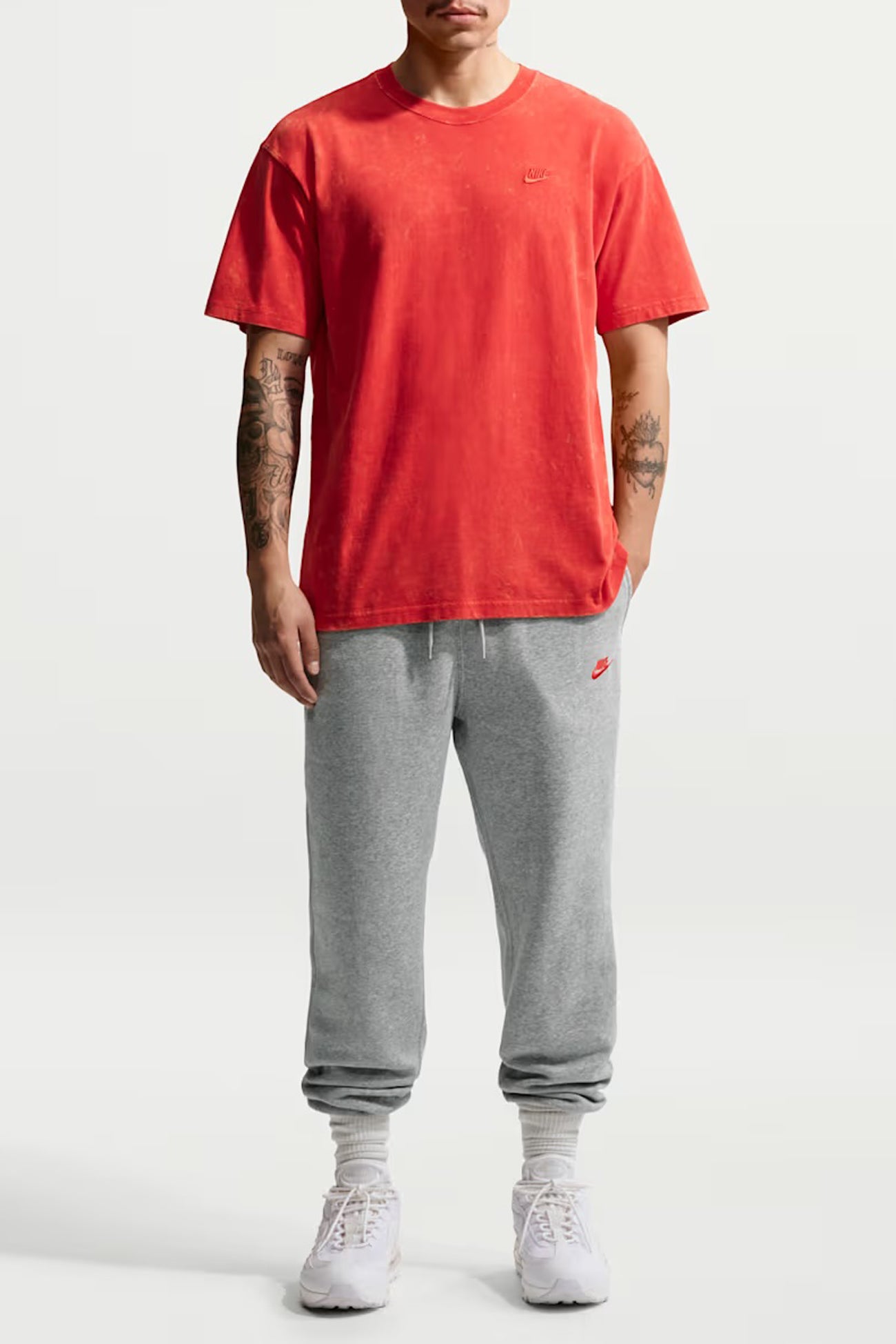 Nike Club BB Jogger Dark Grey Heather Univerity Red