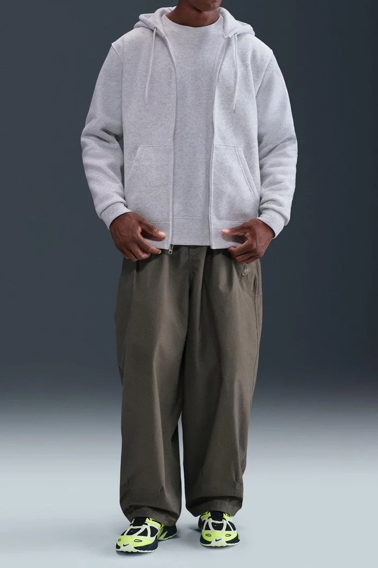 Nike Club Full-Zip Fleece Hoodie Birch Heather White