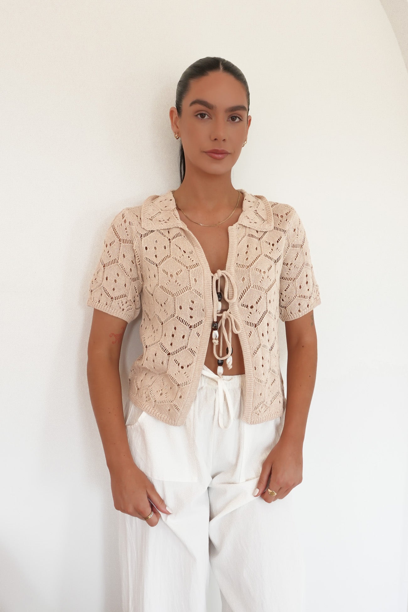 Nina Crochet Top Natural