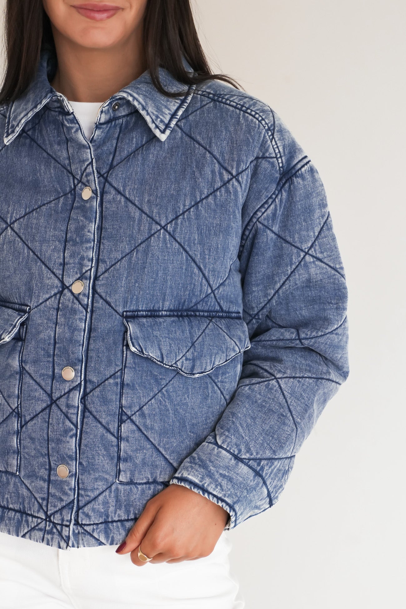 OC Ramps Quilted Jacket Worn Light Blue