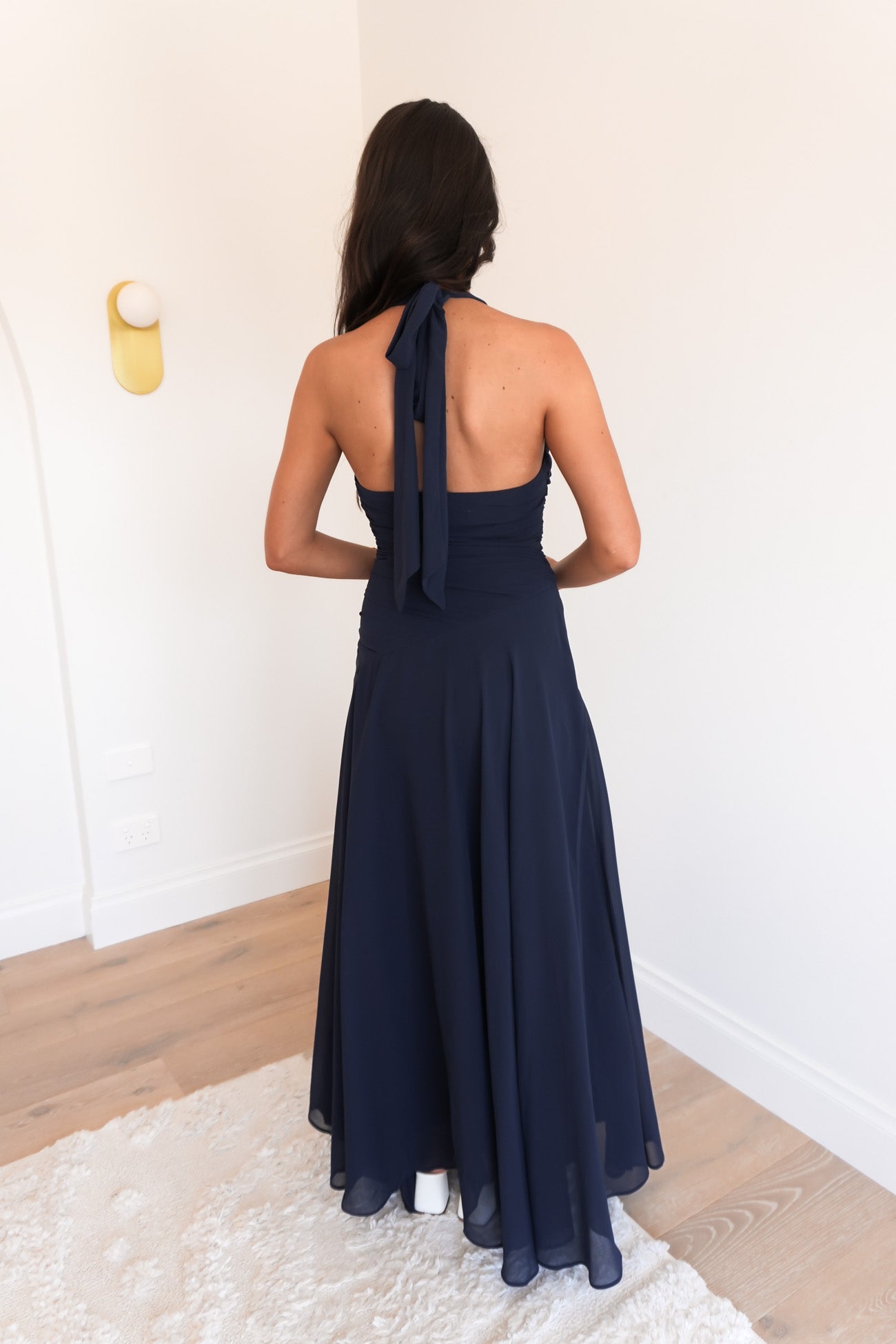Olivah Halter Maxi Dress Navy