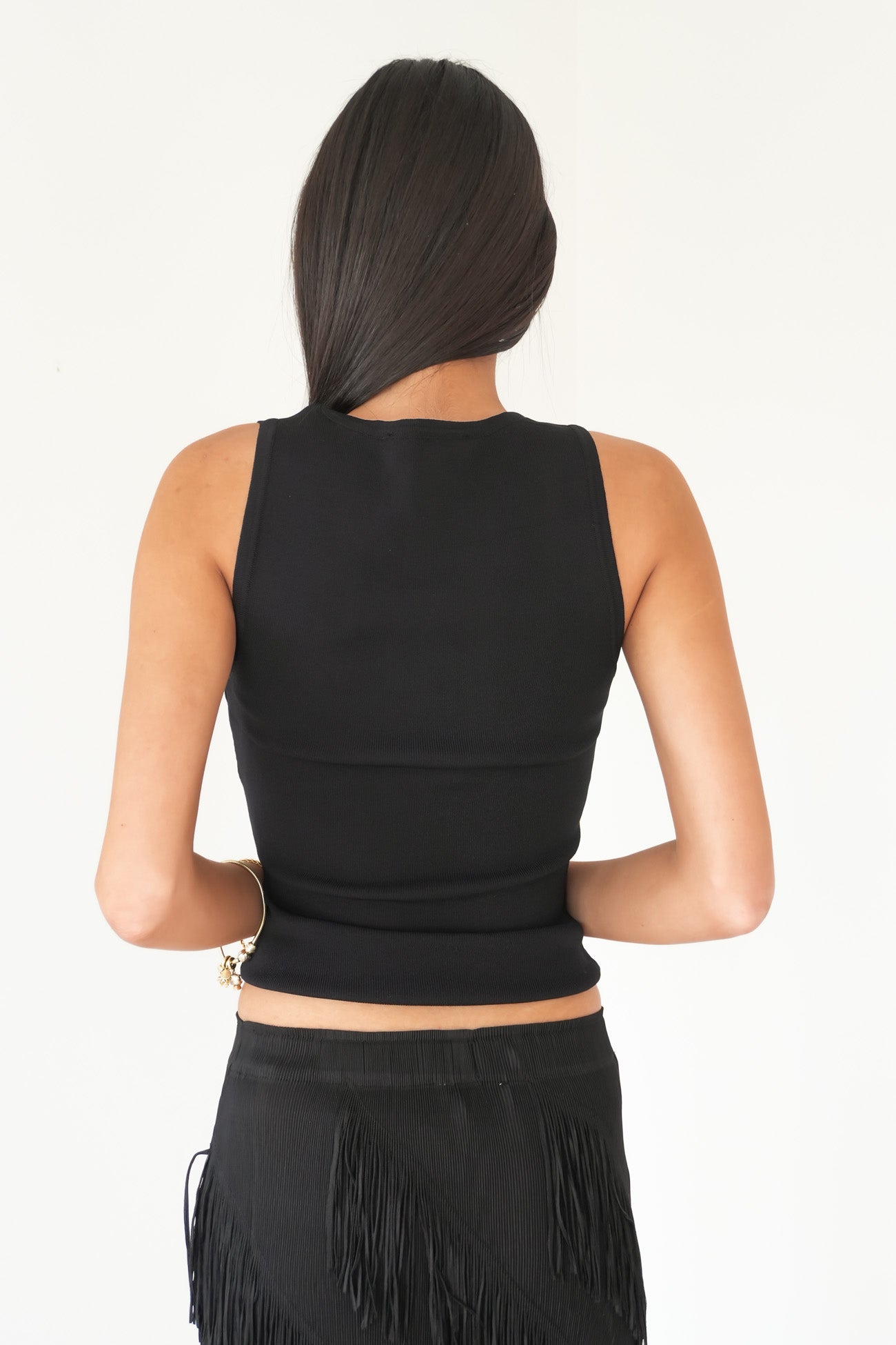Ollie Scoop Knit Tank Black