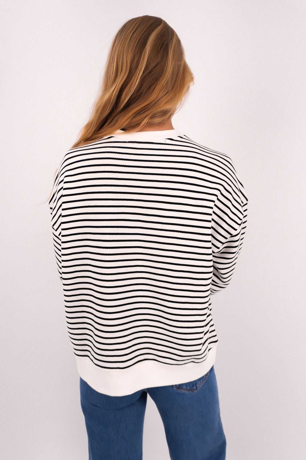 Original Stripe Crew White Black