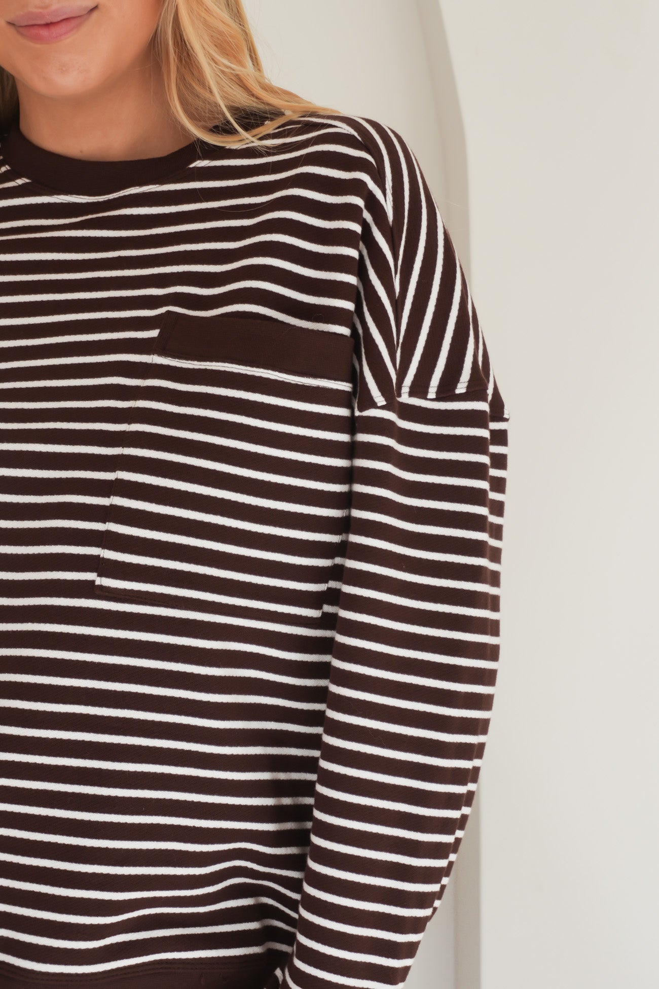 Original Stripe Crew Coffee White