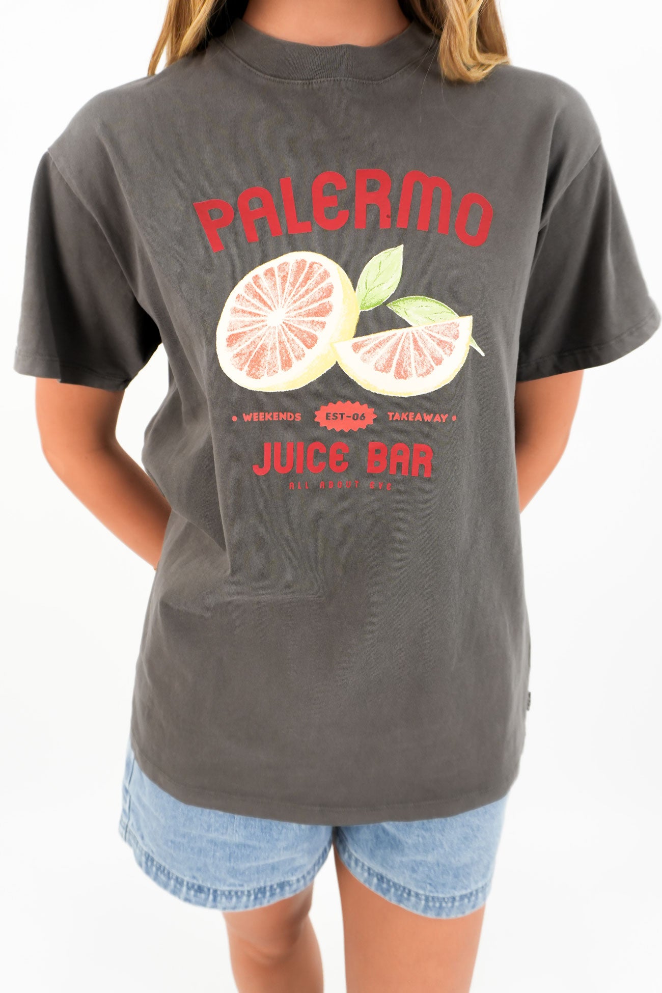 Palermo Relaxed Tee Charcoal
