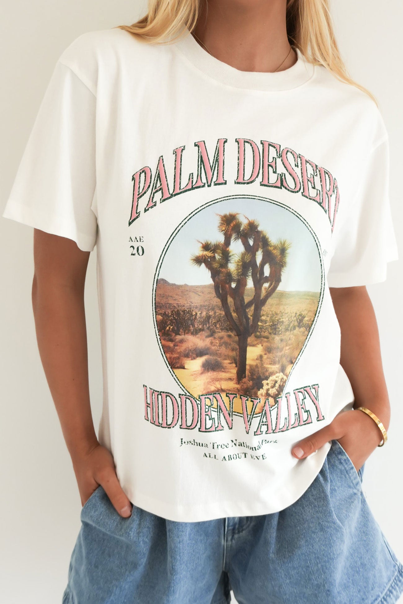 Palm Desert Box Tee Vintage White