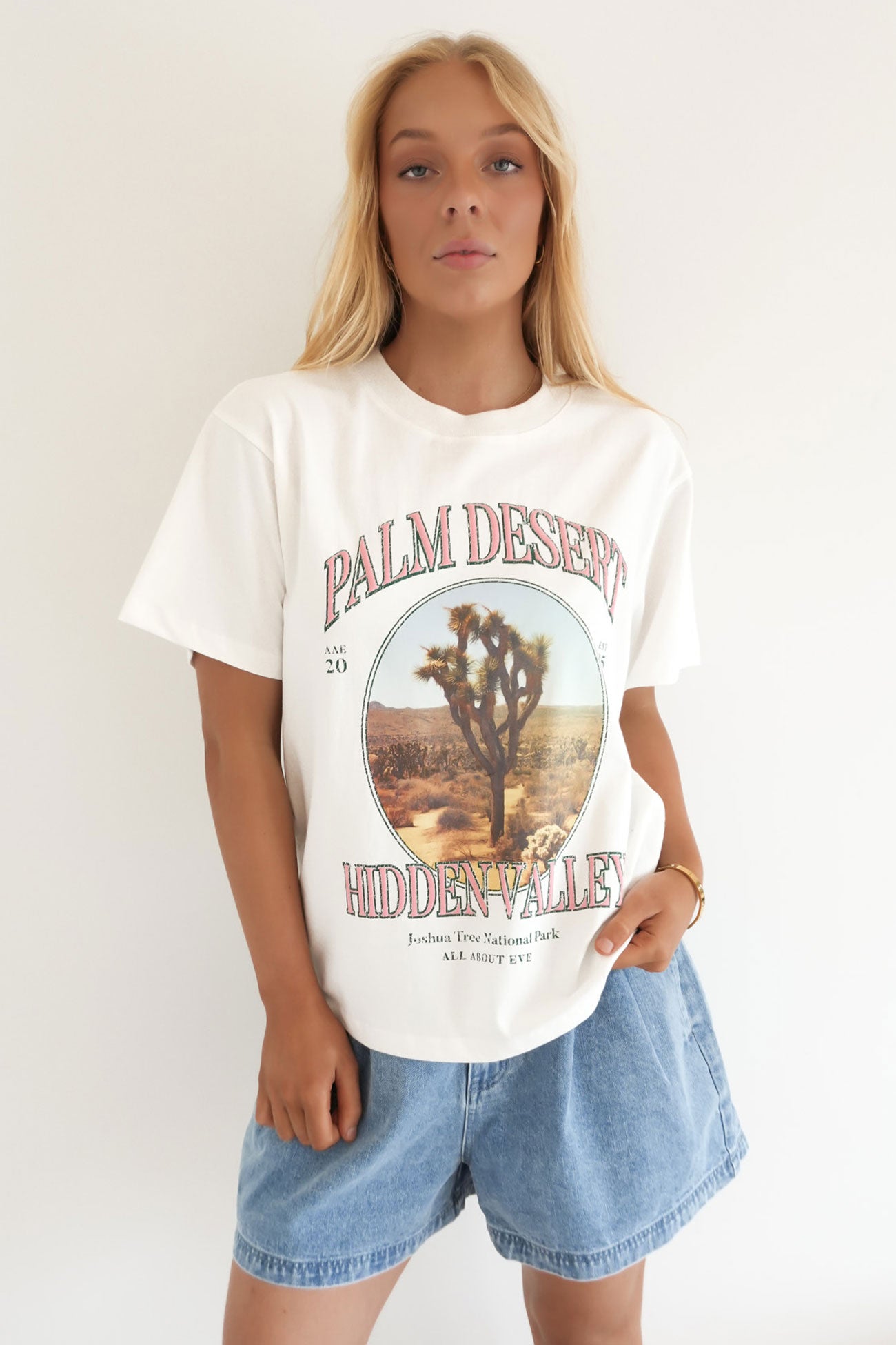 Palm Desert Box Tee Vintage White