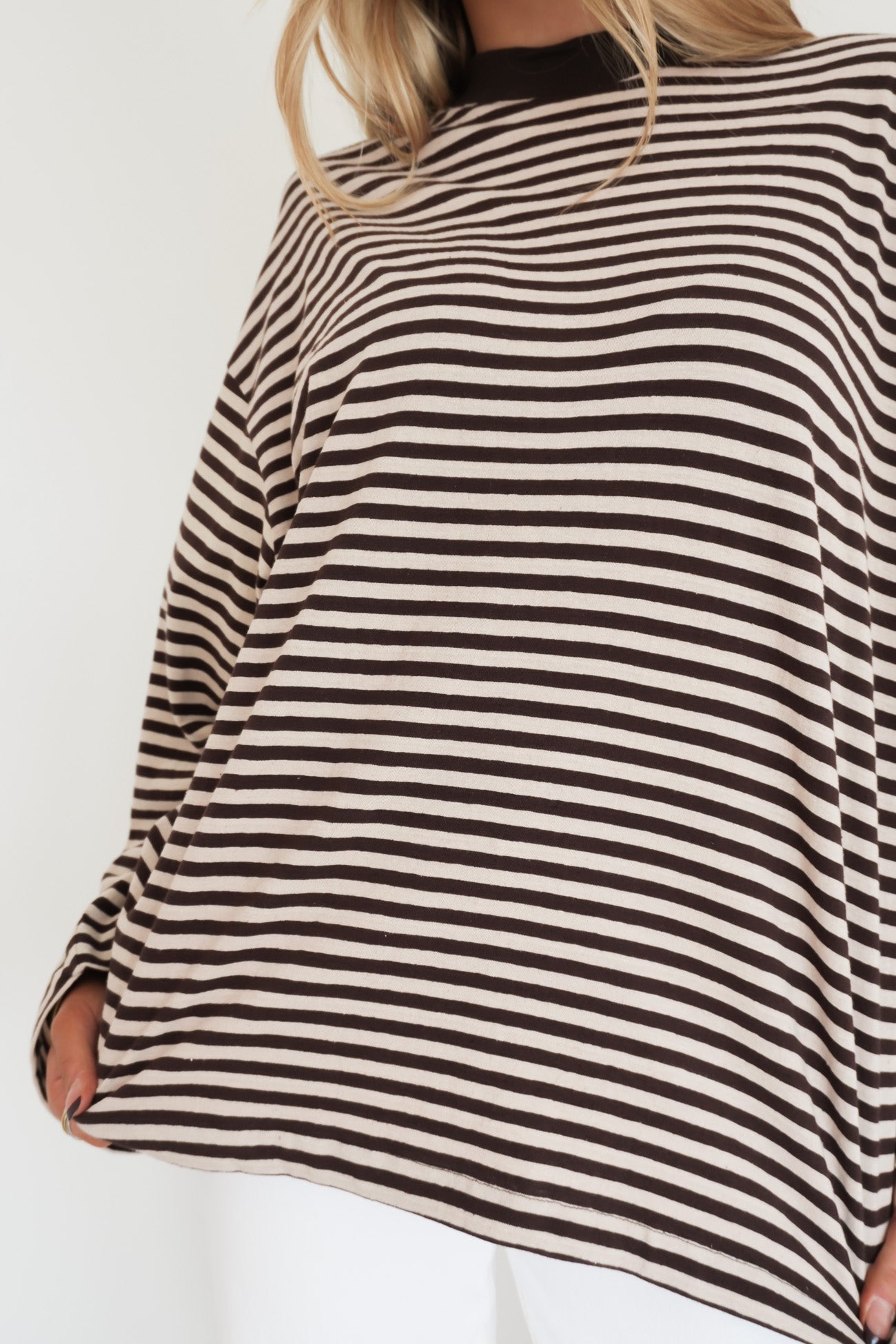 Paloma Long Sleeve Stripe Tee Brown