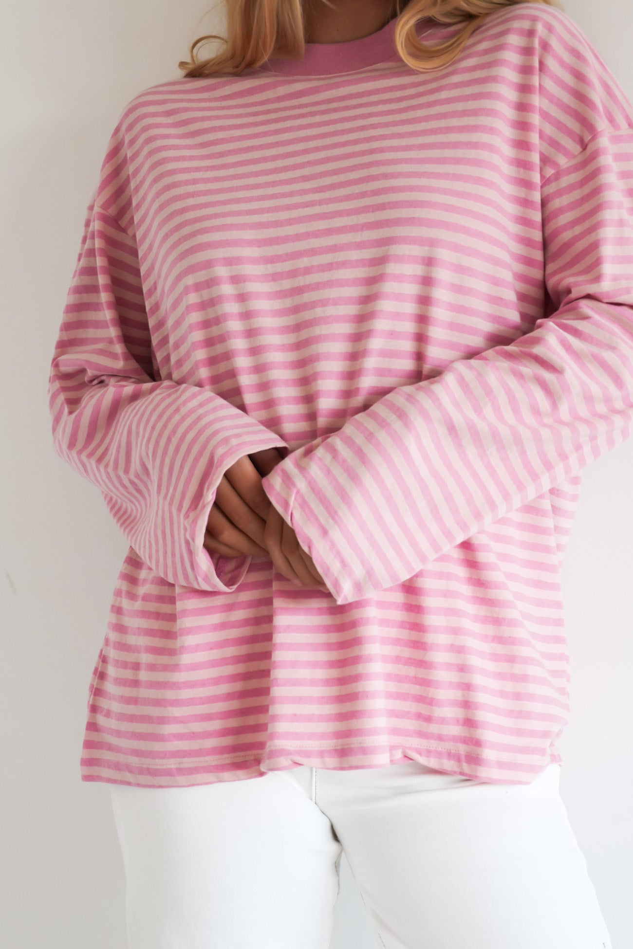 Paloma Long Sleeve Stripe Tee Pink