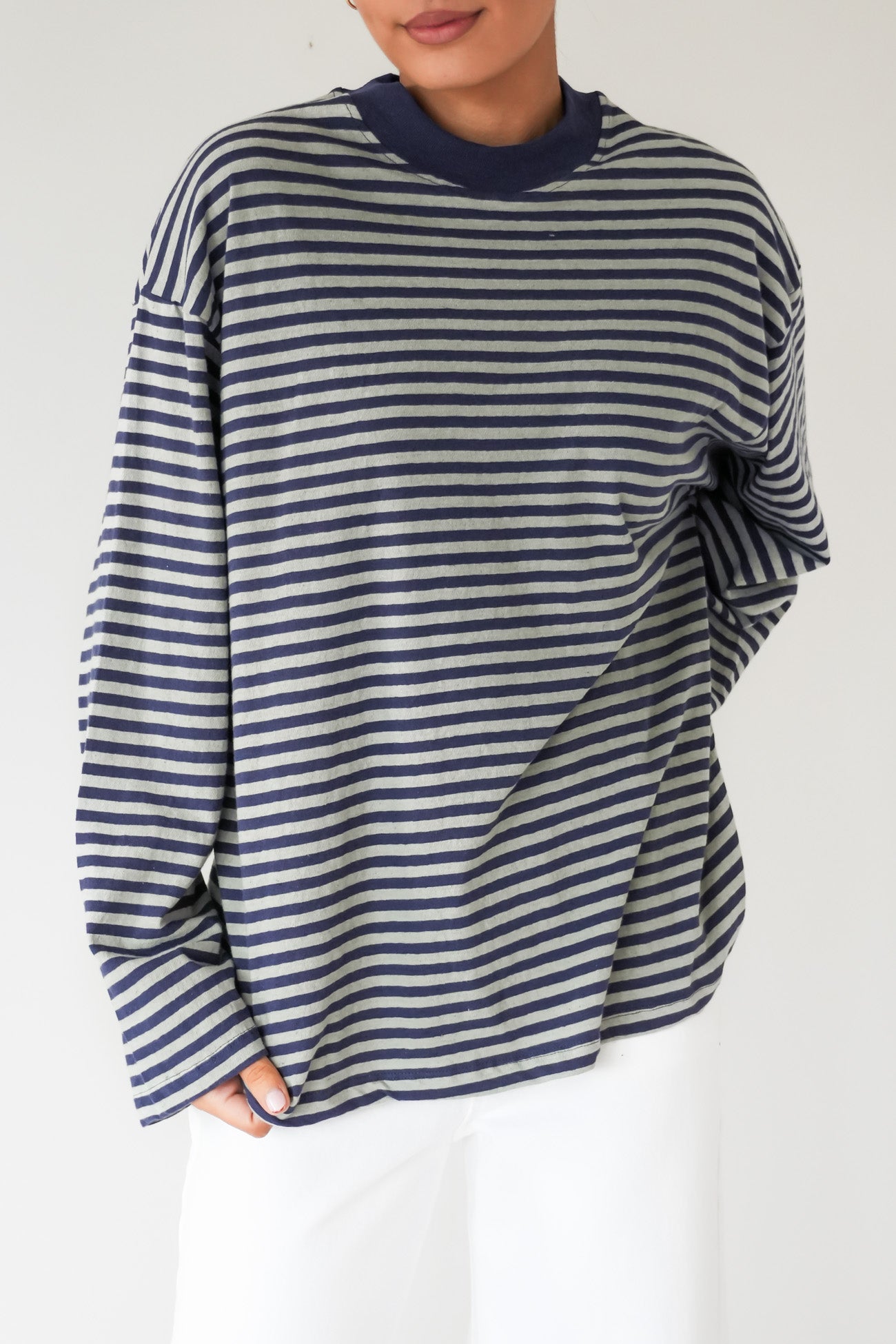 Paloma Long Sleeve Stripe Tee Sage