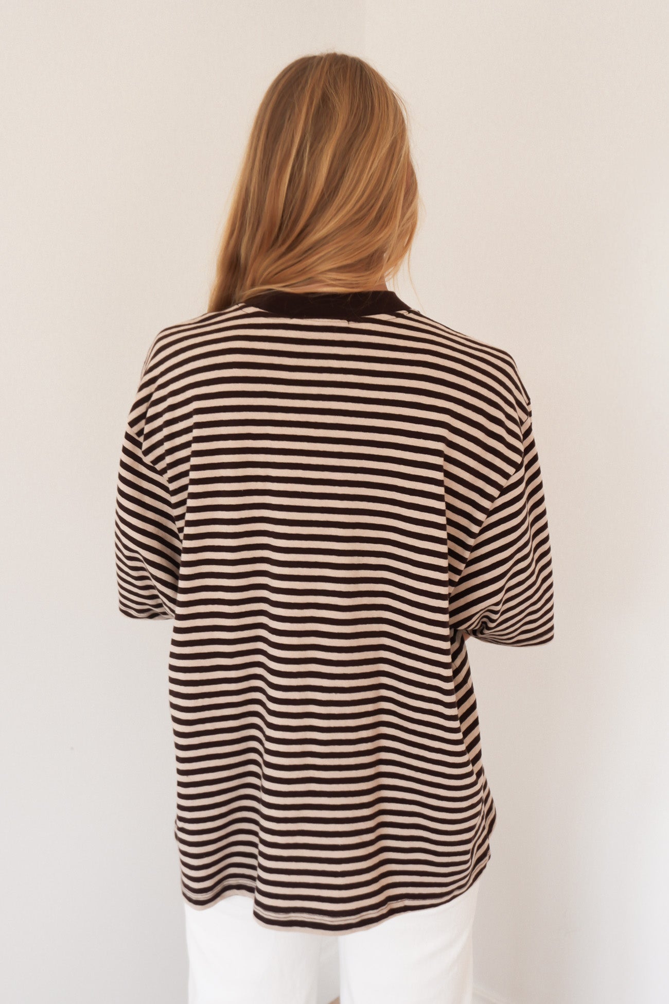 Paloma Oversized Stripe Tee Brown