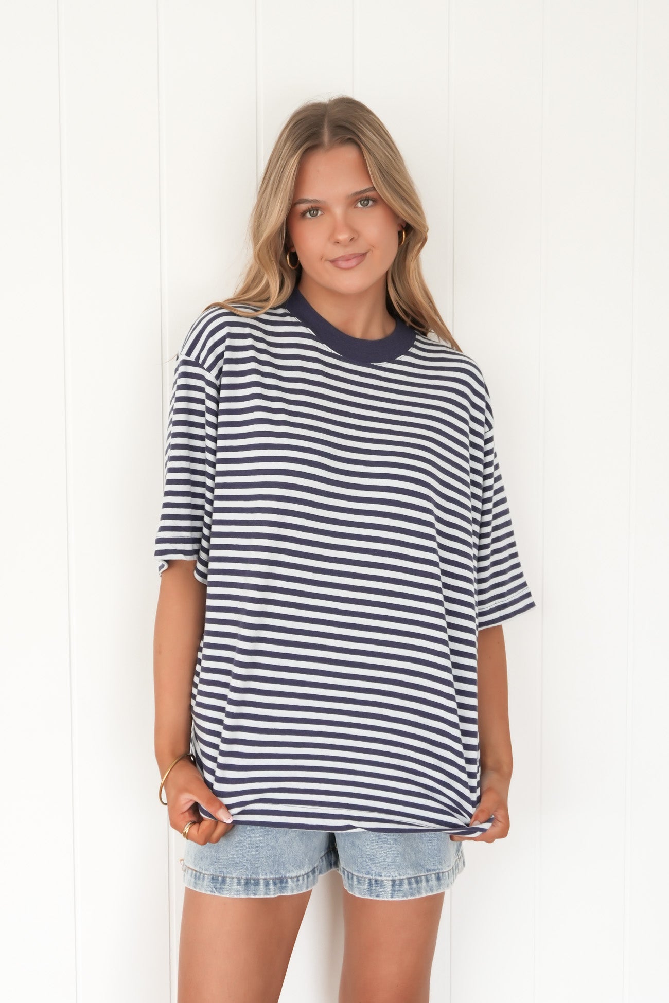 Paloma Oversized Stripe Tee Nautical