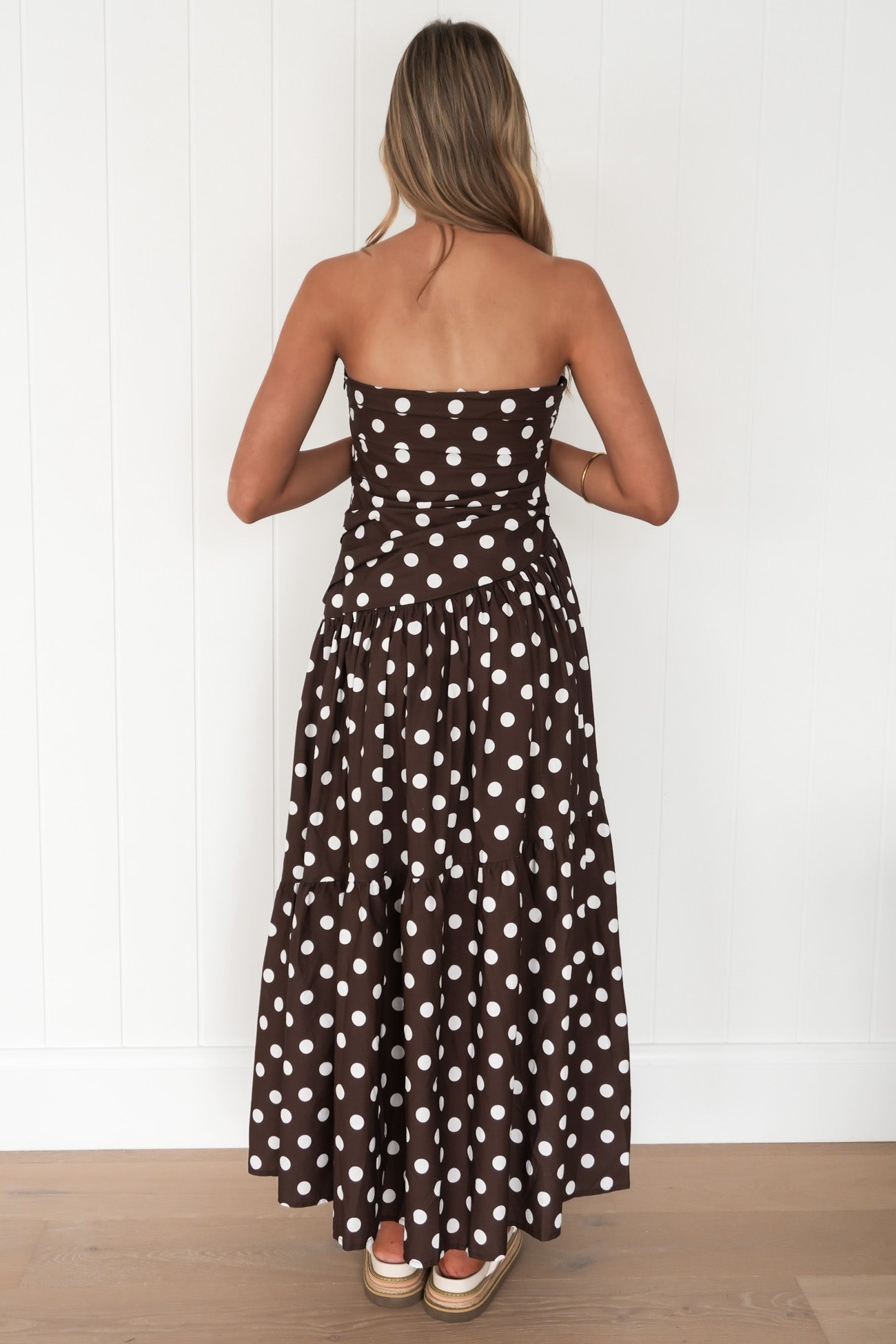 Pamela Maxi Dress Chocolate Polka Dot