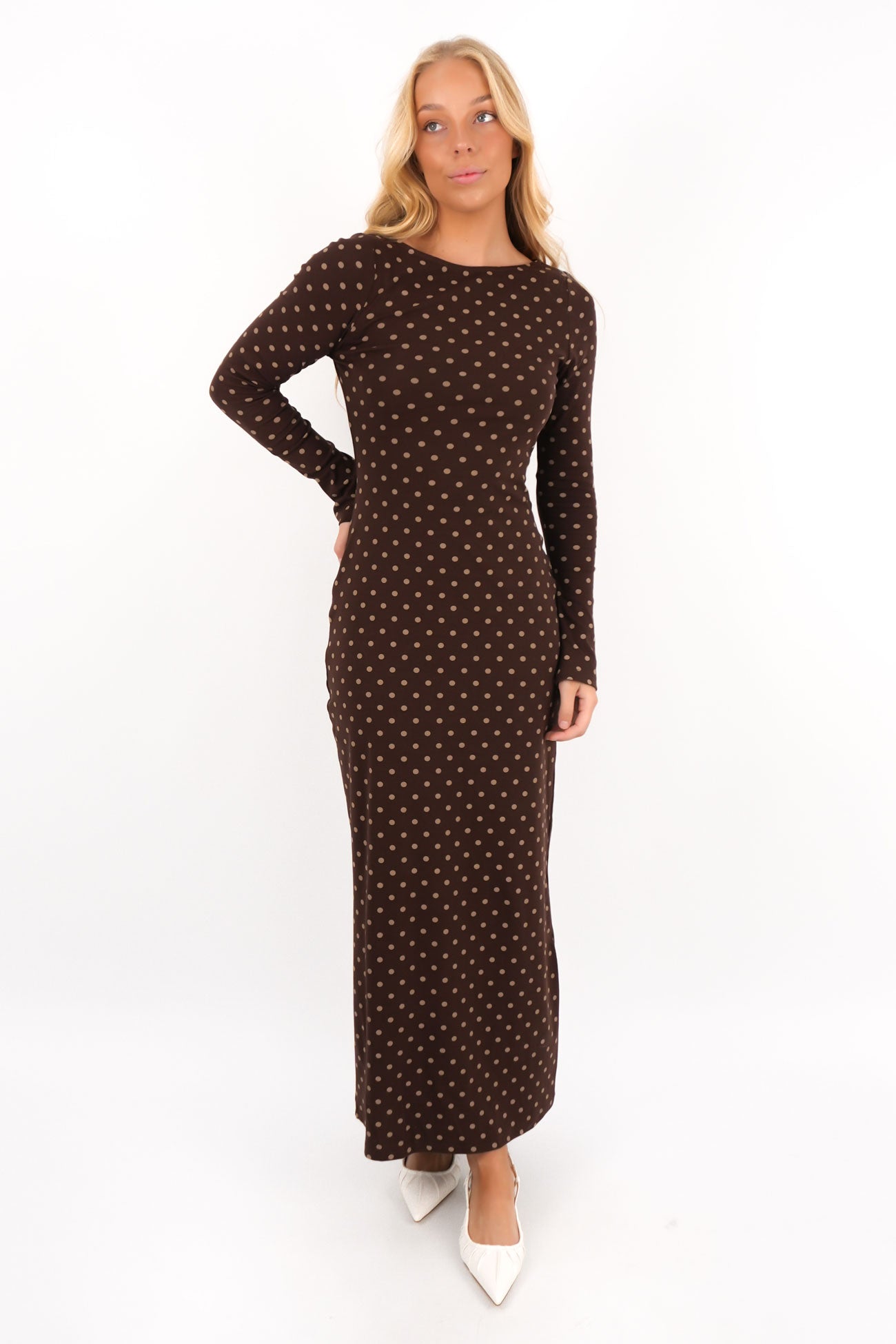Panna Maxi Dress Brown Polkadot