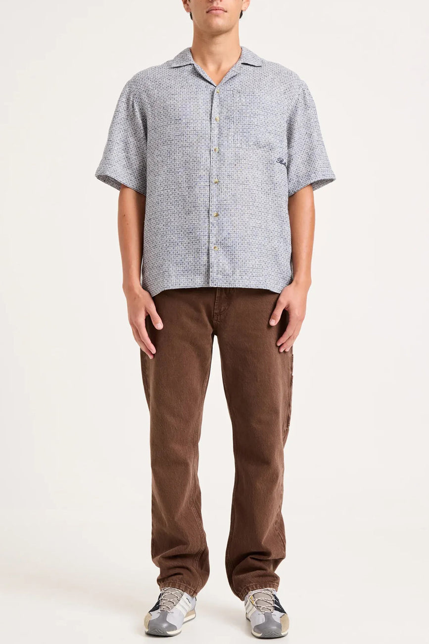 Pattern Bowler Shirt Blue