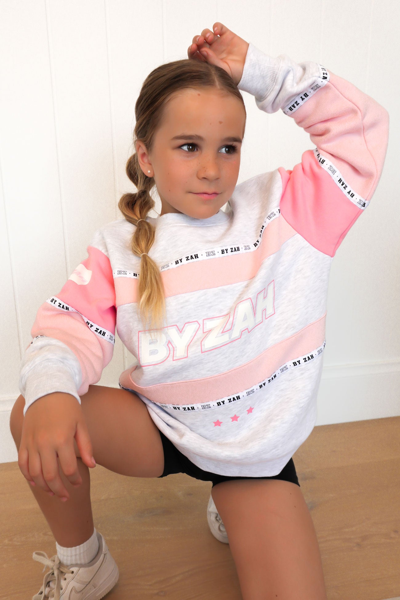 Paxton Mini Me Crew Pink Grey Marle