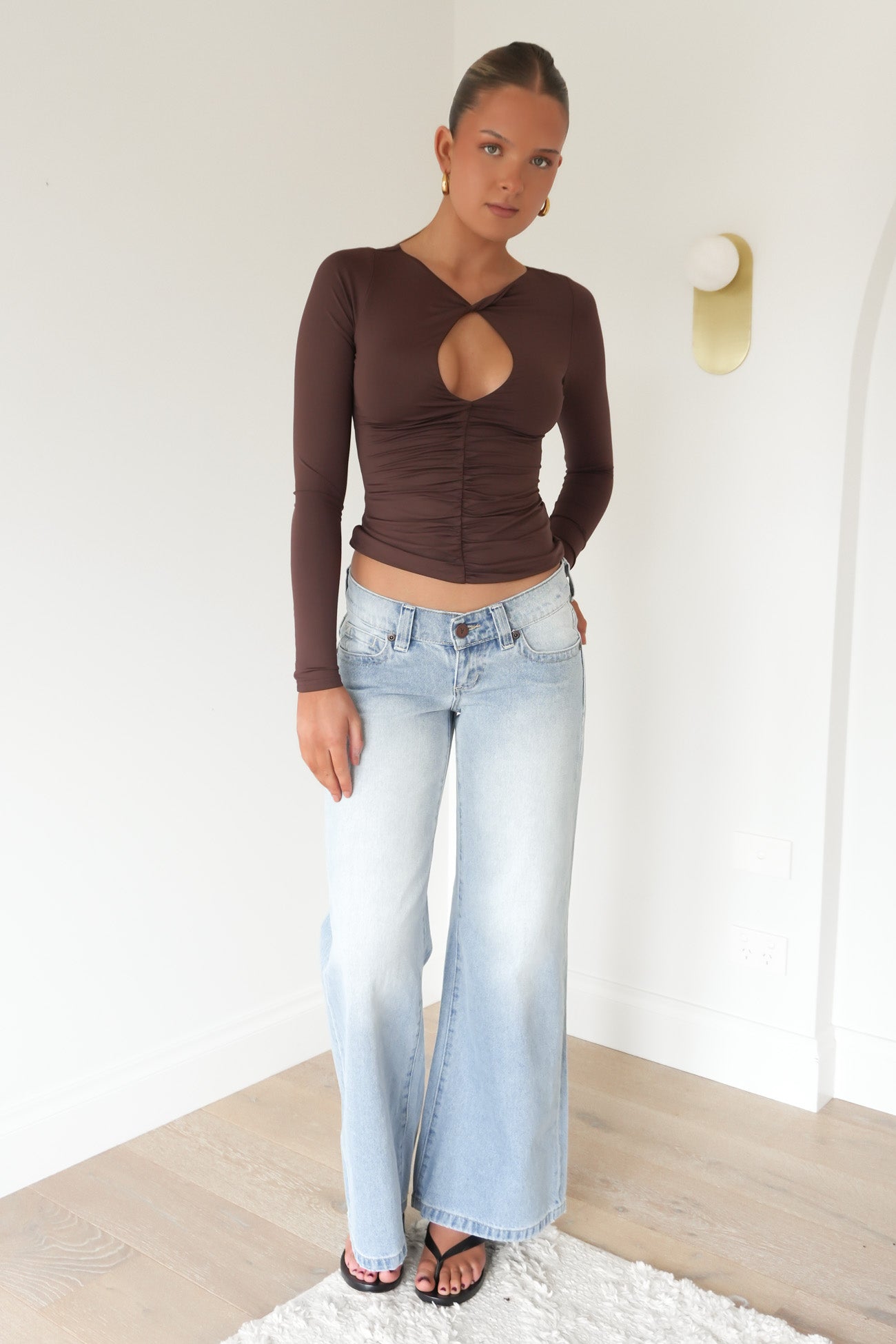 Petra Long Sleeve Top Brown